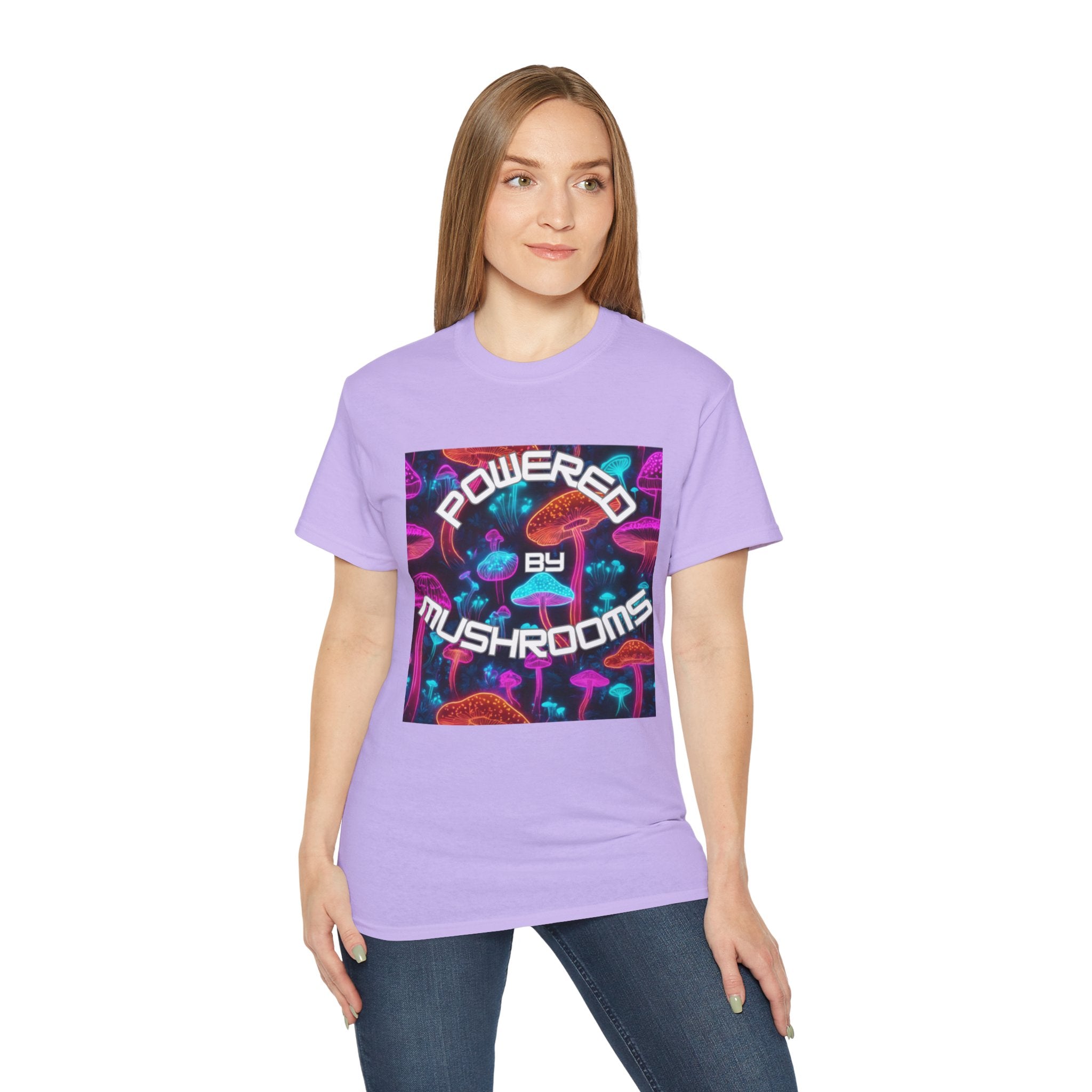 Powered by Mushrooms Funky Unisex Graphic Shirt