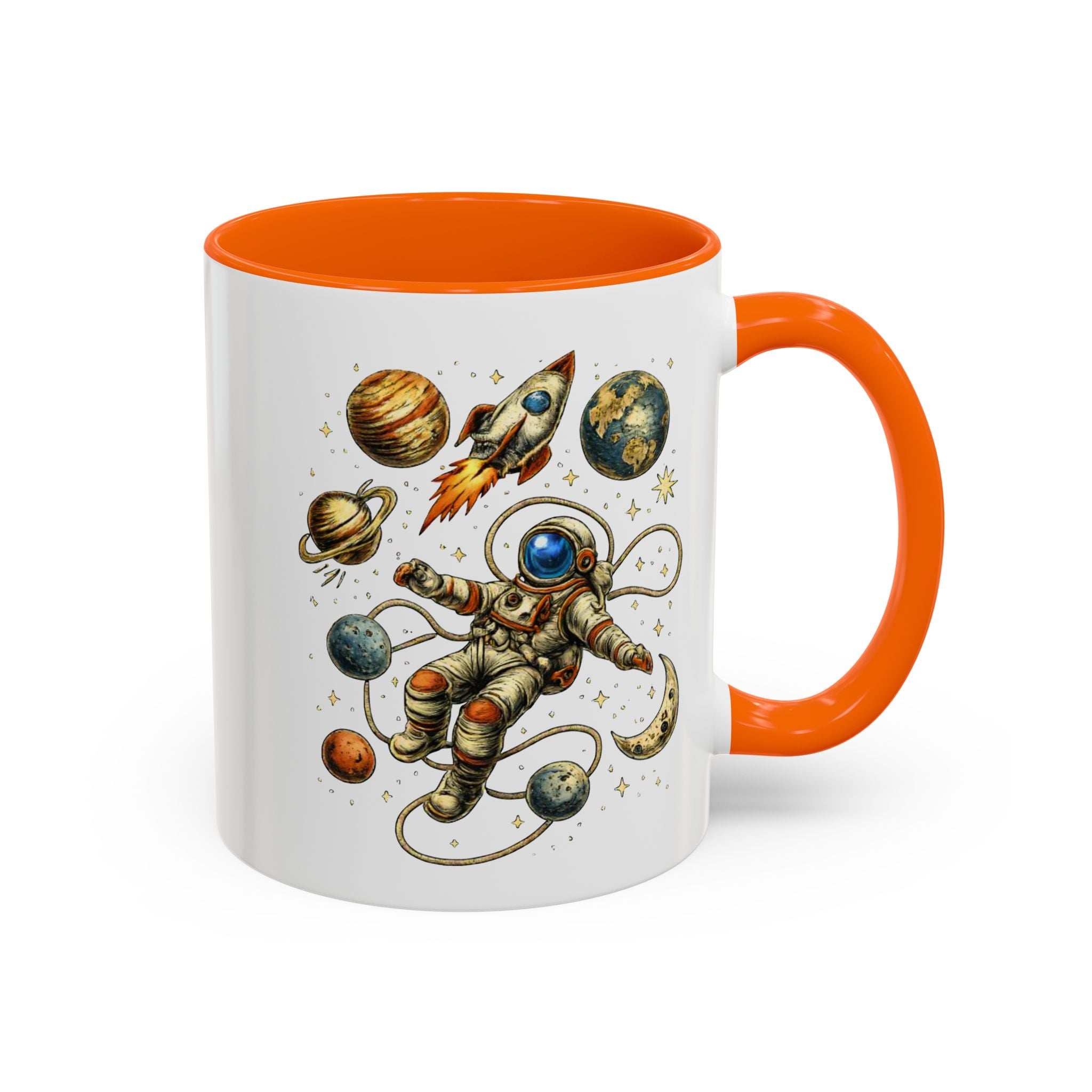 Astronaut in Space Coffee Mug | Rocket Planets Solar System