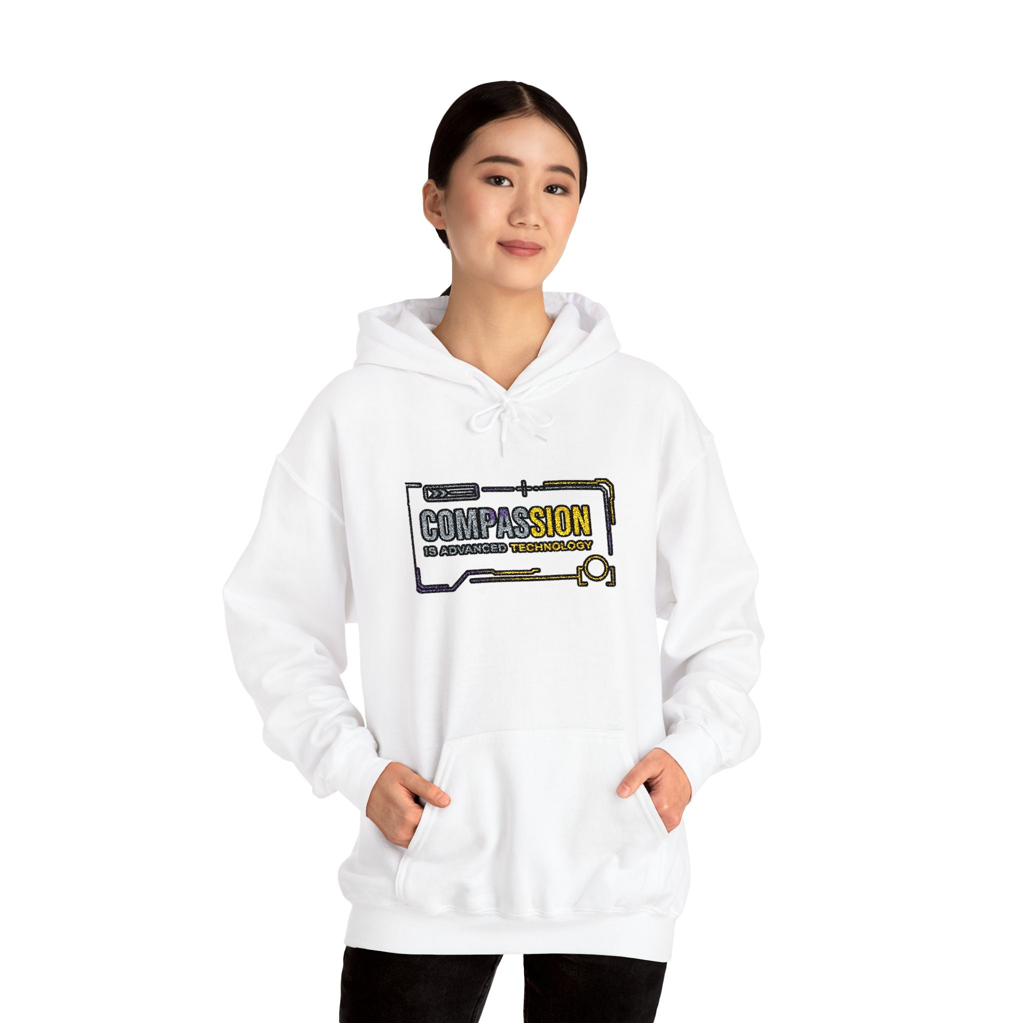 Compassion is Advanced Technology Embroidered Hoodie