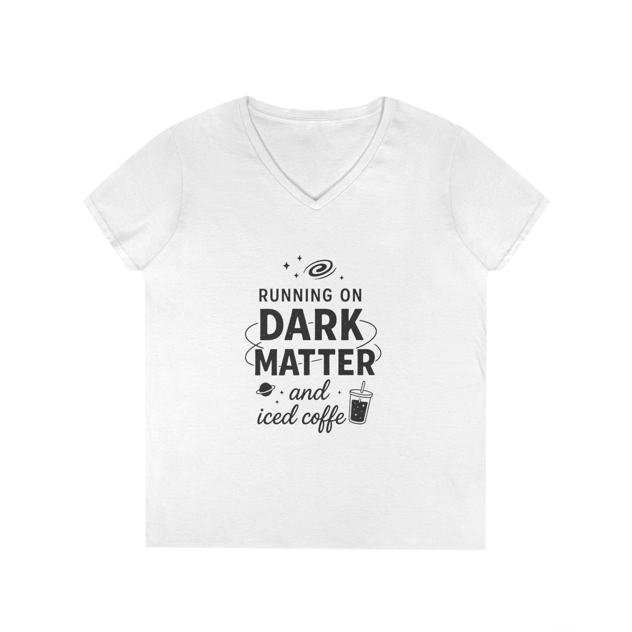 Running on Dark Matter and Iced Coffee T-Shirt | Science Coffee Tee