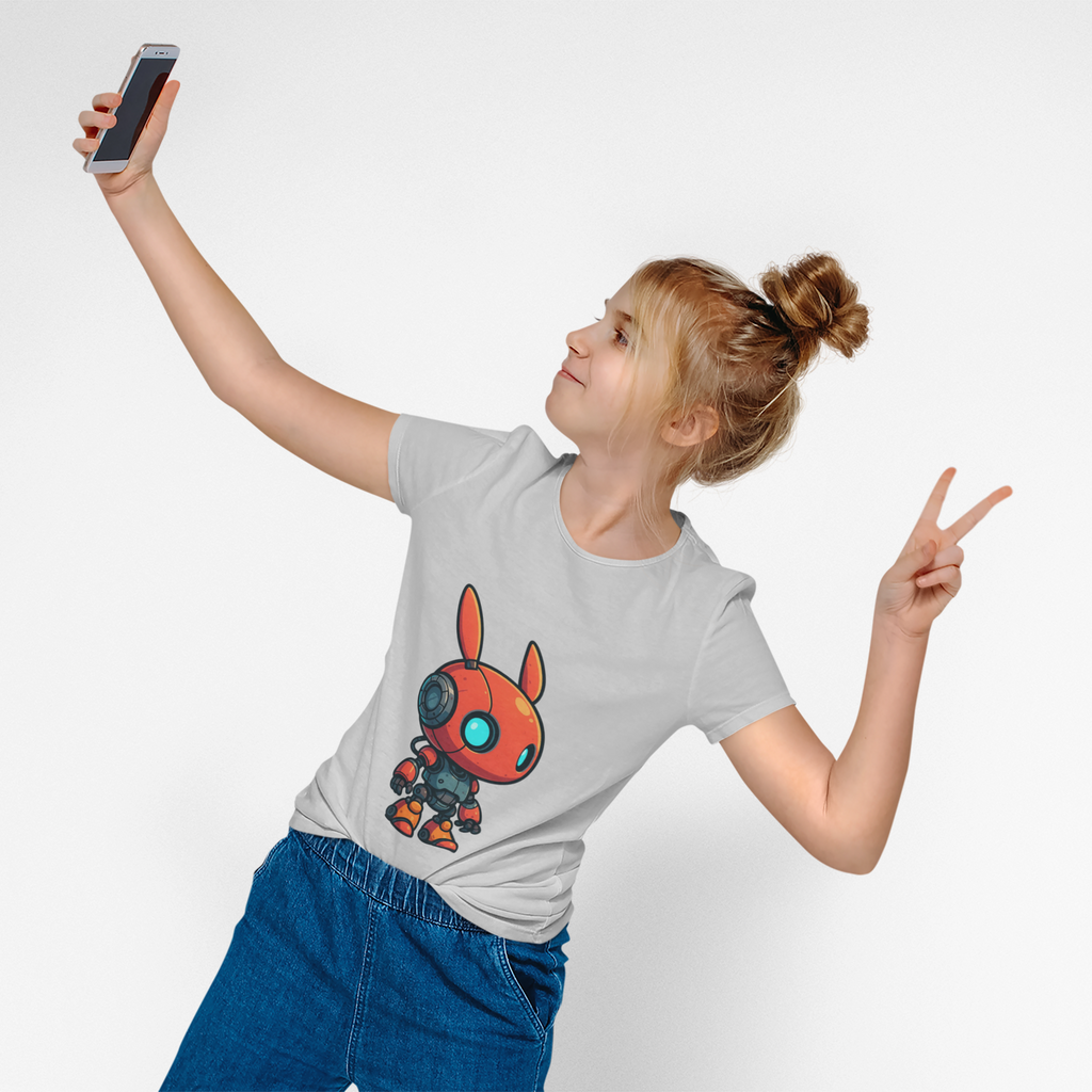 Happy RobotToddler T-shirt | Cute Sci-Fi Bunny Robot, Kids Tee