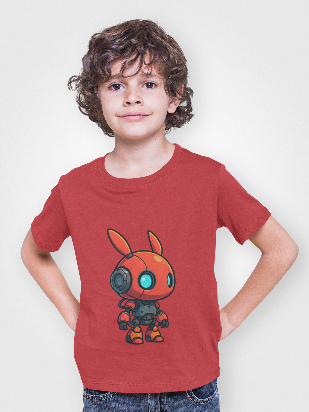 Happy RobotToddler T-shirt | Cute Sci-Fi Bunny Robot, Kids Tee