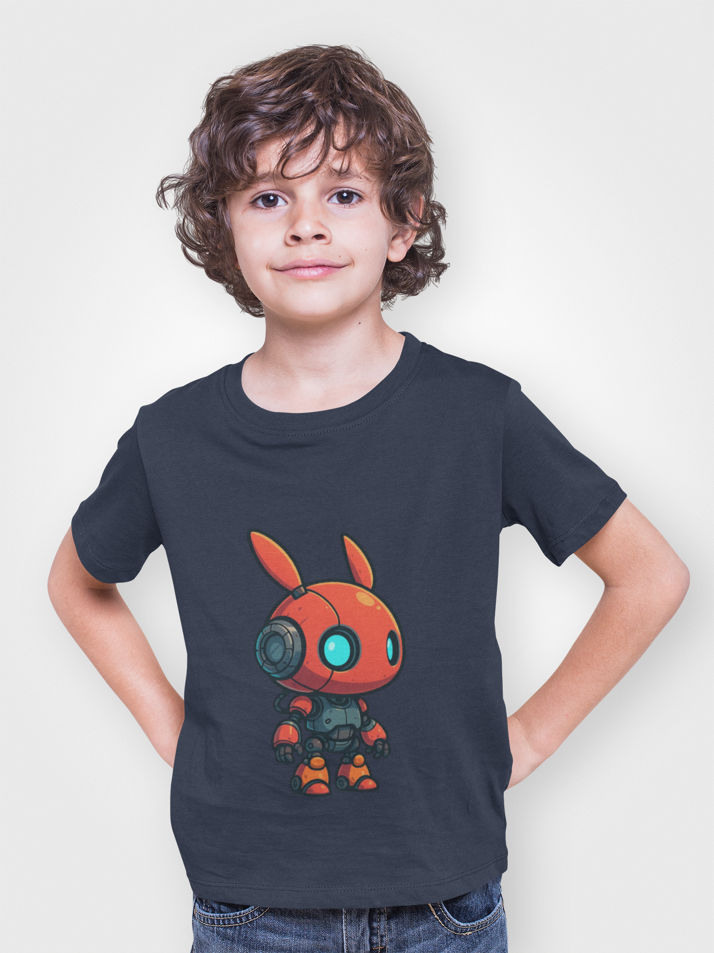 Happy RobotToddler T-shirt | Cute Sci-Fi Bunny Robot, Kids Tee