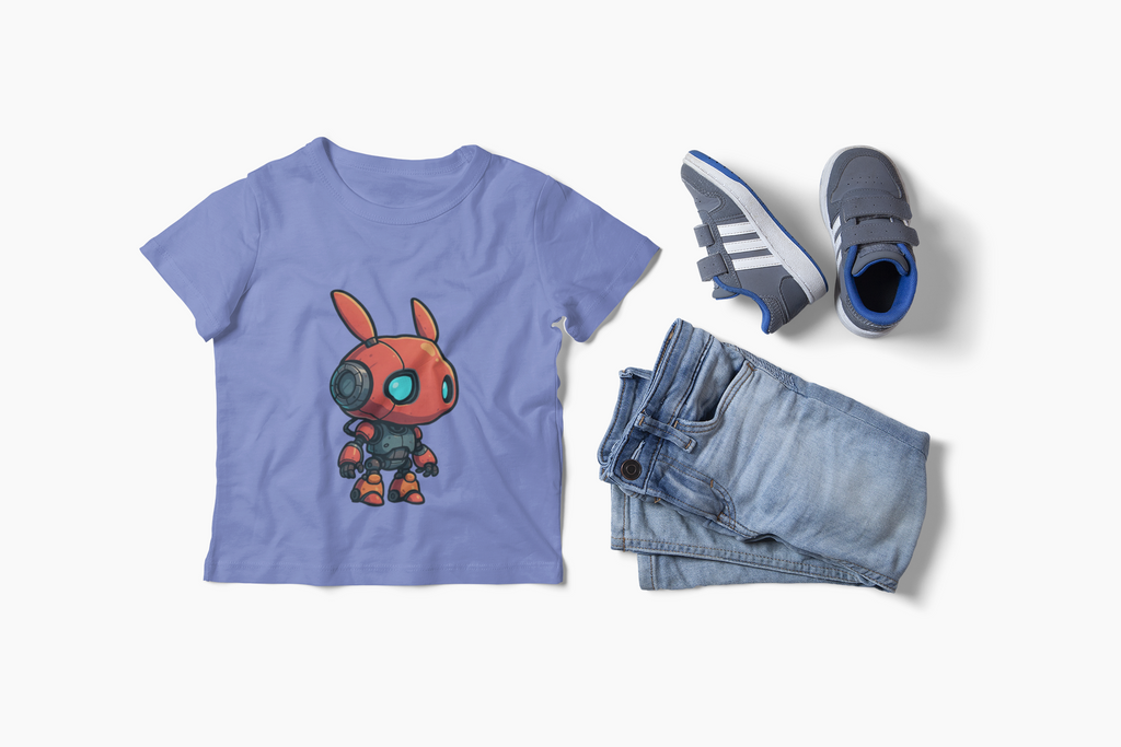 Happy RobotToddler T-shirt | Cute Sci-Fi Bunny Robot, Kids Tee