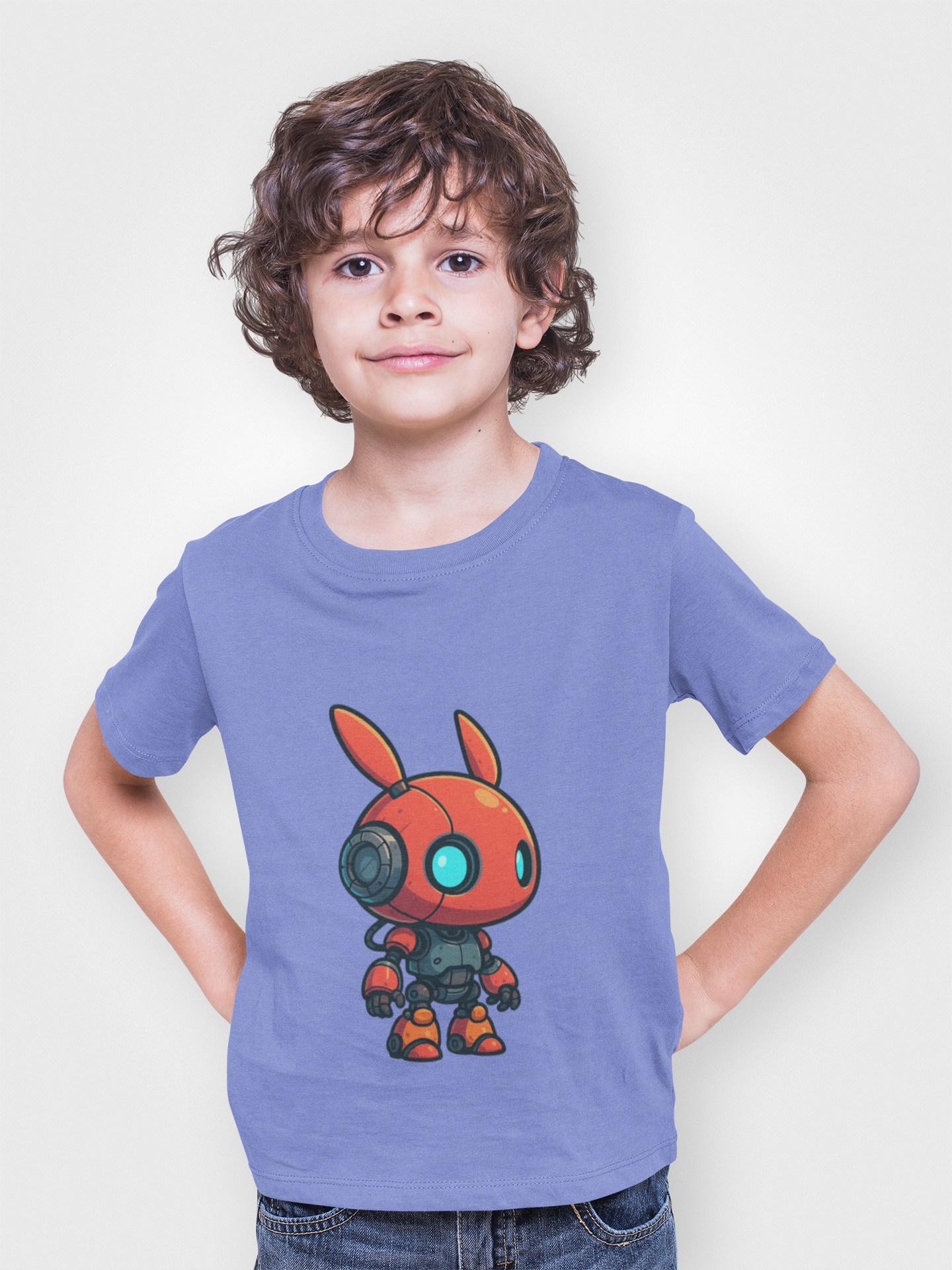 Happy RobotToddler T-shirt | Cute Sci-Fi Bunny Robot, Kids Tee