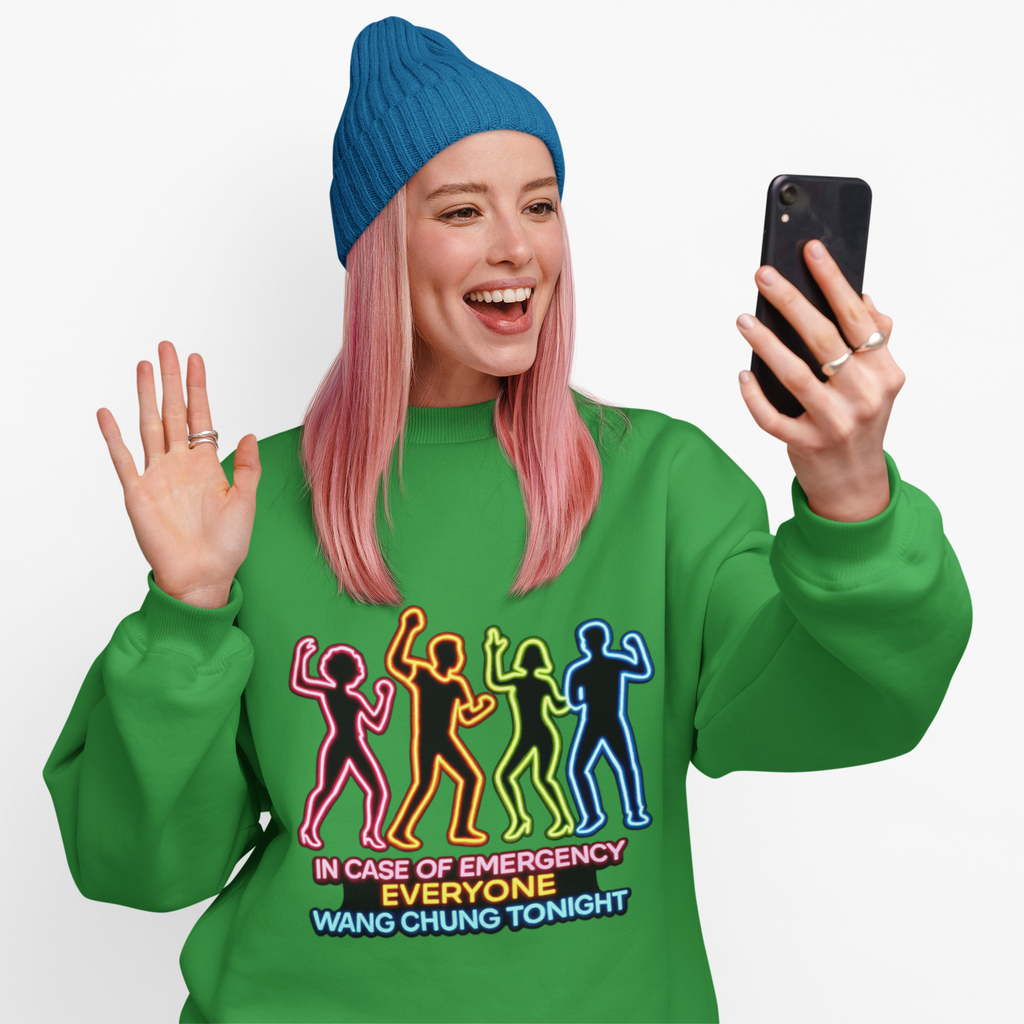 Emergency Everyone Wang Chung Tonight Sweatshirt, Cozy Playful Crewneck, Fun Gift for Music Lovers, Unisex Apparel