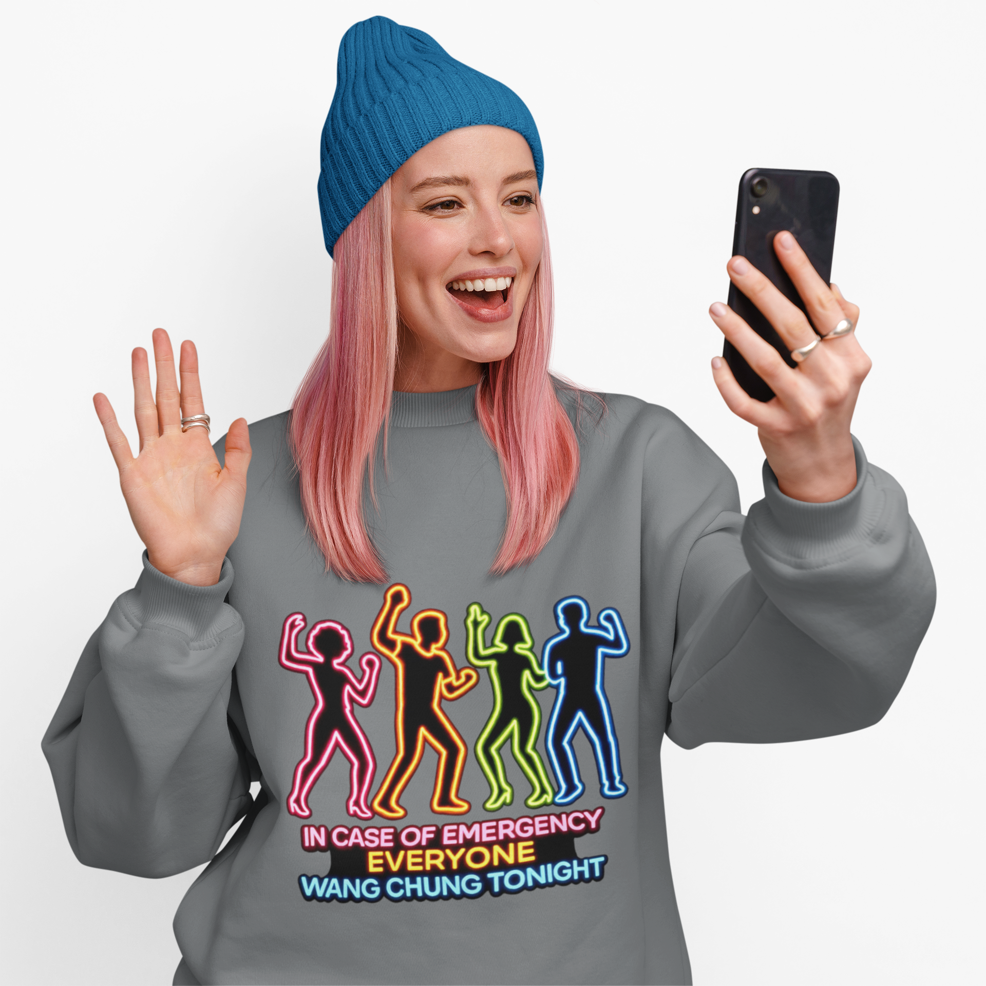 Emergency Everyone Wang Chung Tonight Sweatshirt, Cozy Playful Crewneck, Fun Gift for Music Lovers, Unisex Apparel