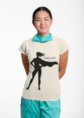 Bad Ass Superhero Silhouette Tee | Woman Cape Silhouette T-Shirt