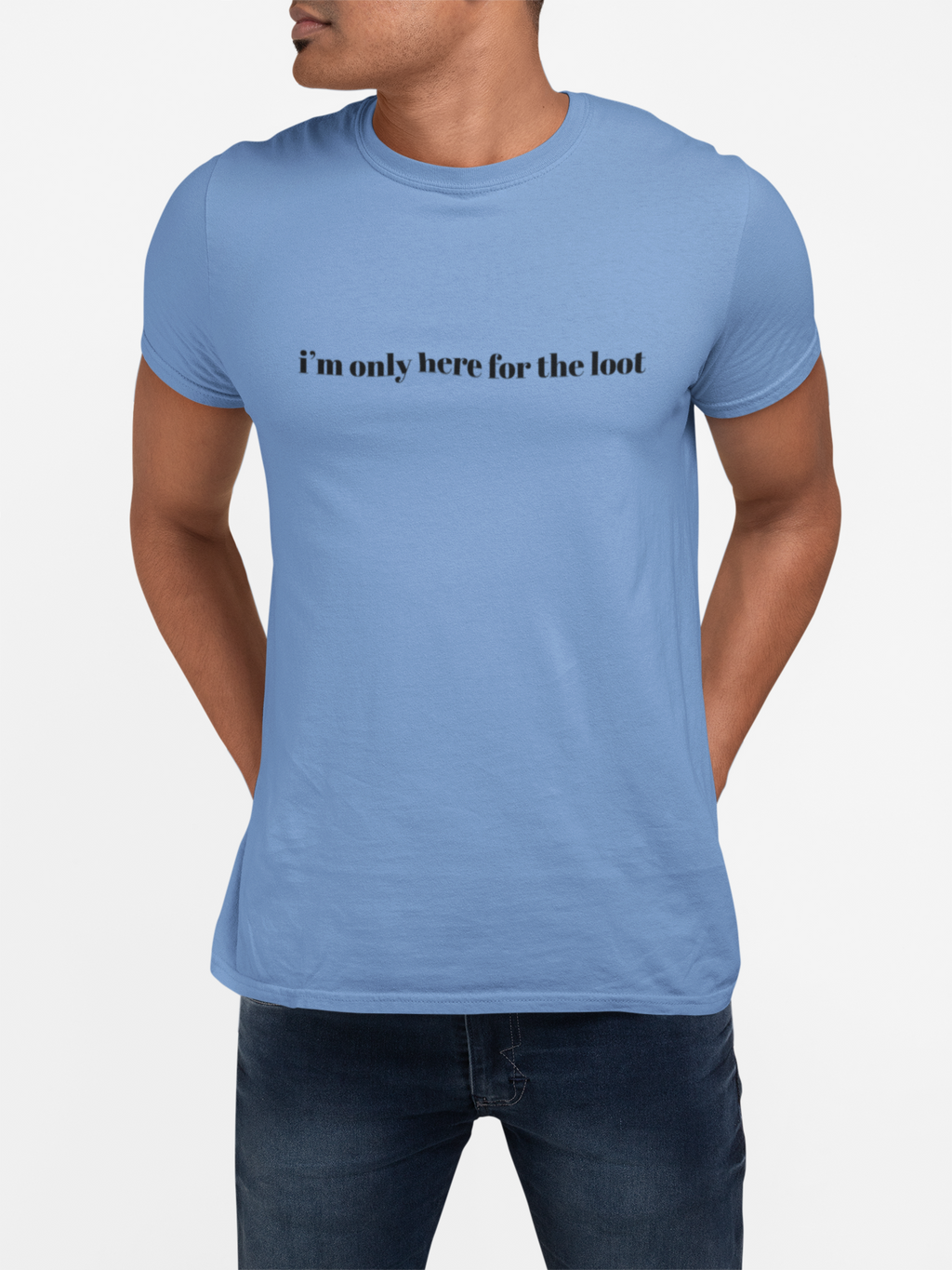 i'm only here for the loot T-Shirt | minimal text tee, white casual top