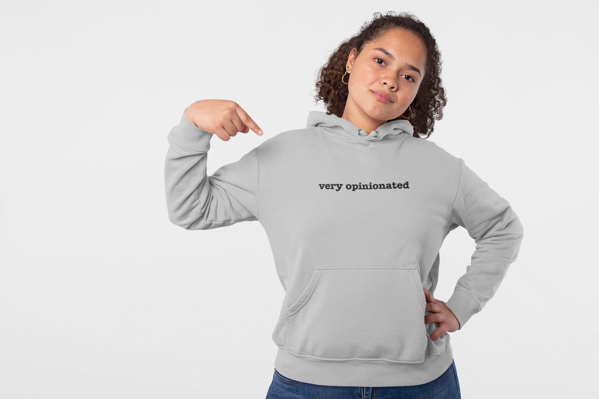 Very Opinionated Hoodie — Minimal Text Graphic Pullover