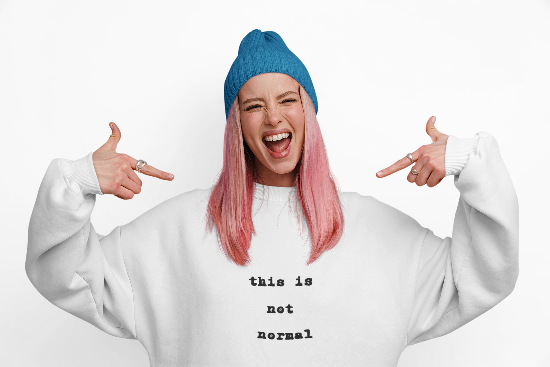 this is not normal Sweatshirt  funny Minimalist Text Crewneck