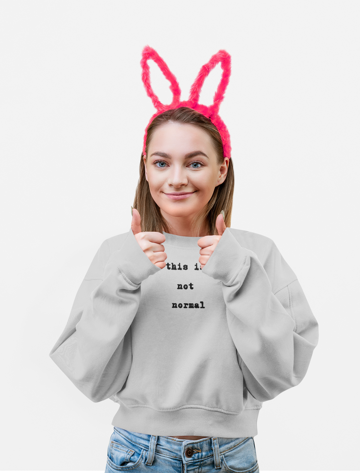 this is not normal Sweatshirt  funny Minimalist Text Crewneck