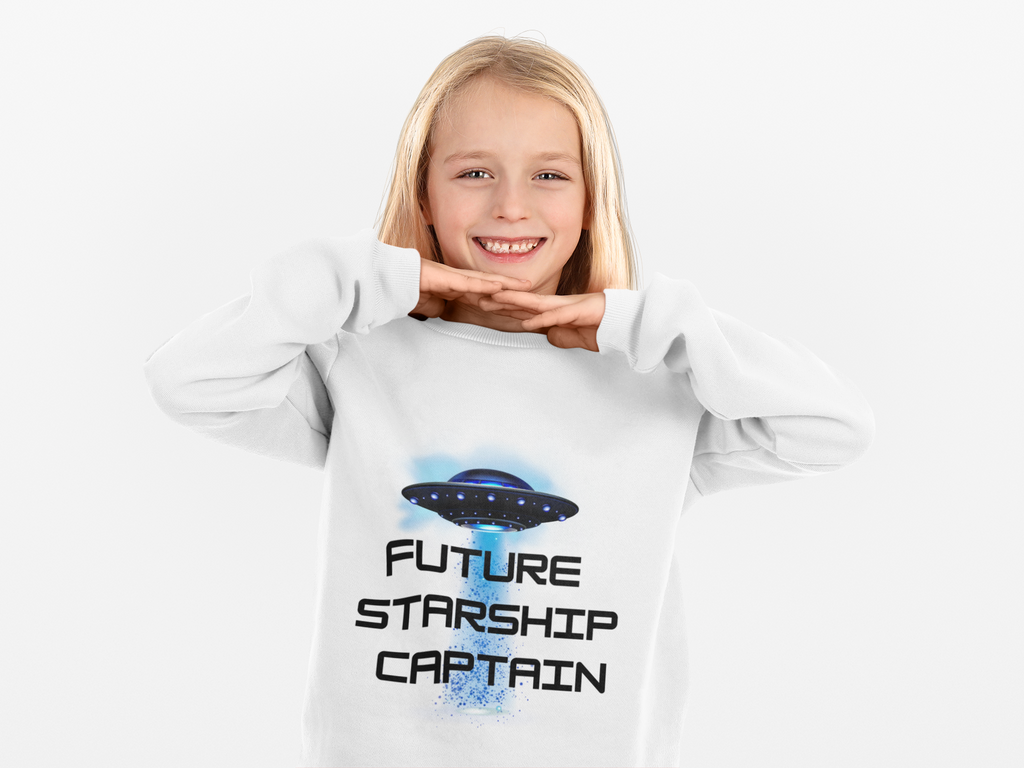 Future Starship Captain Kids Sweatshirt – Space Adventure Youth Apparel