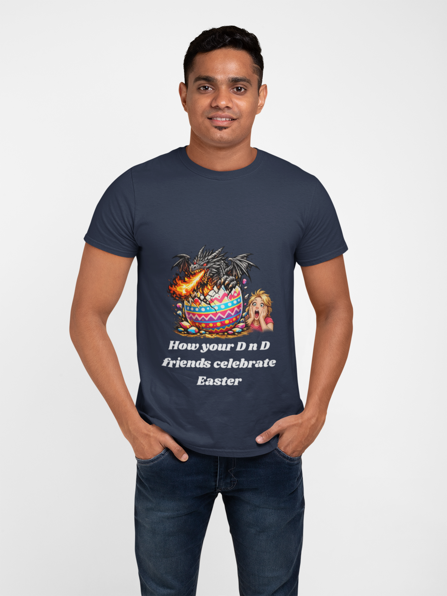 Dragon hatching from an Easter egg T-Shirt | How your DnD friends celebrate Easter