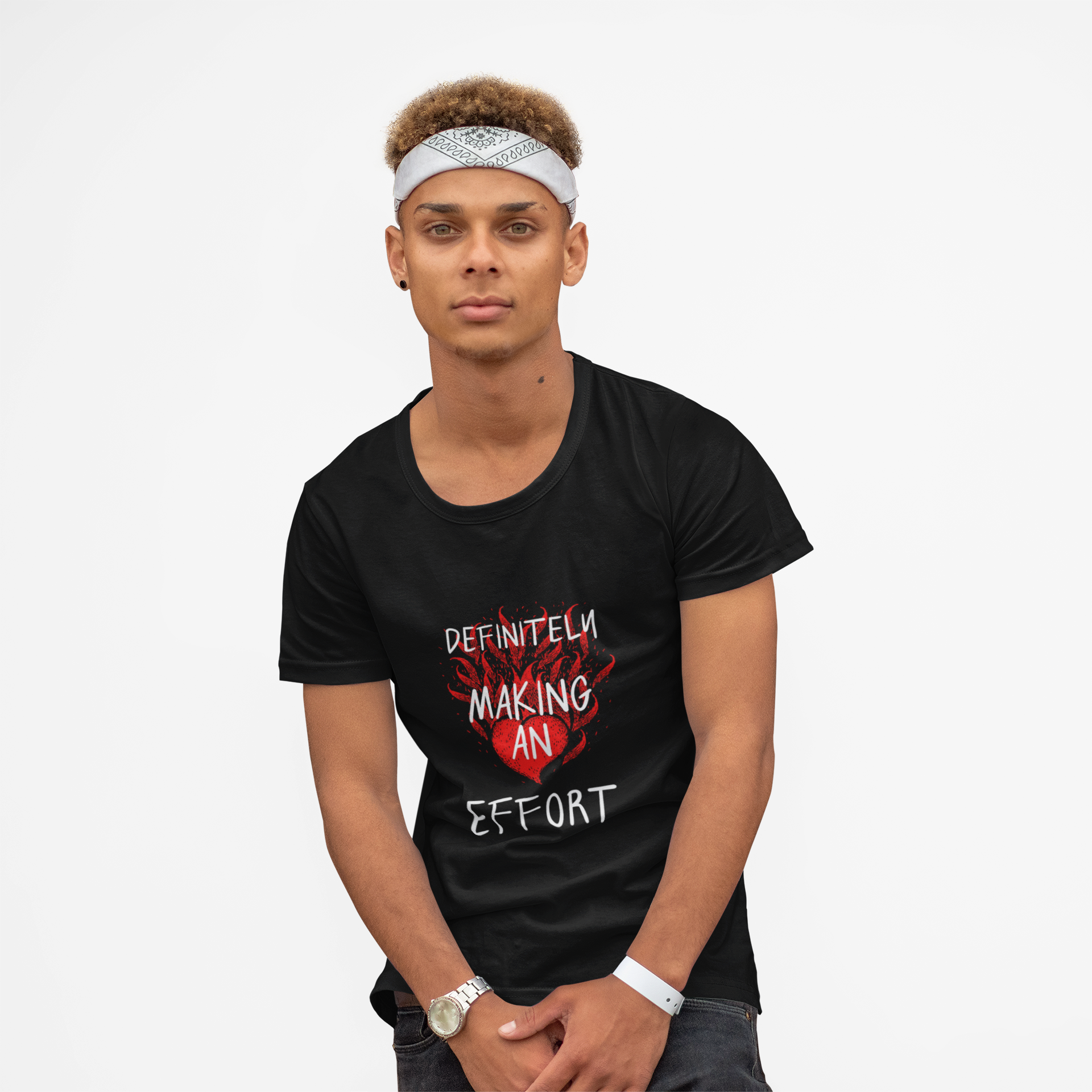 Definitely Making An Effort Heart Flame Graphic Tee