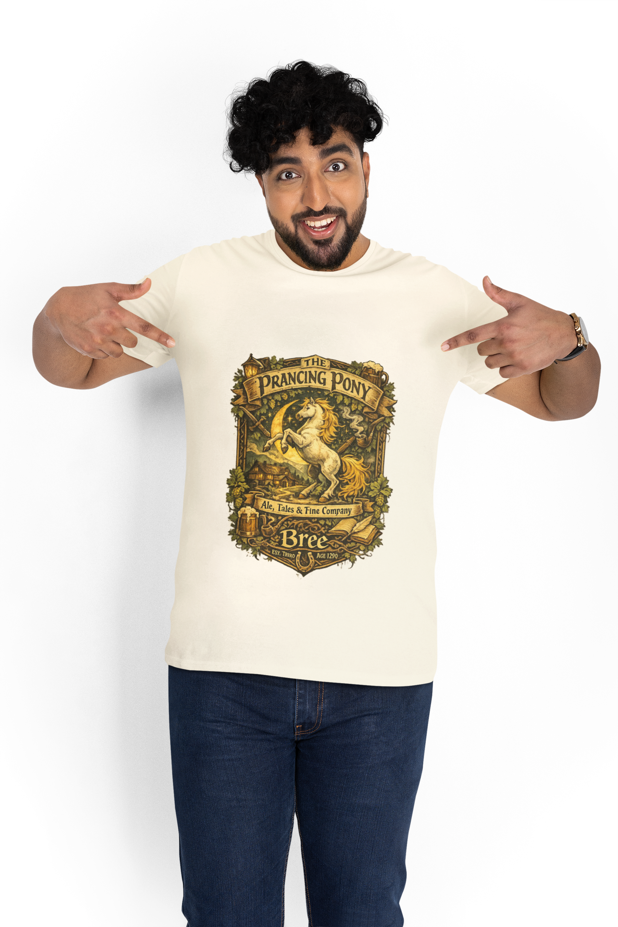 Prancing Pony Vintage Graphic T-Shirt — Bree Inn Fantasy Heraldry Tee