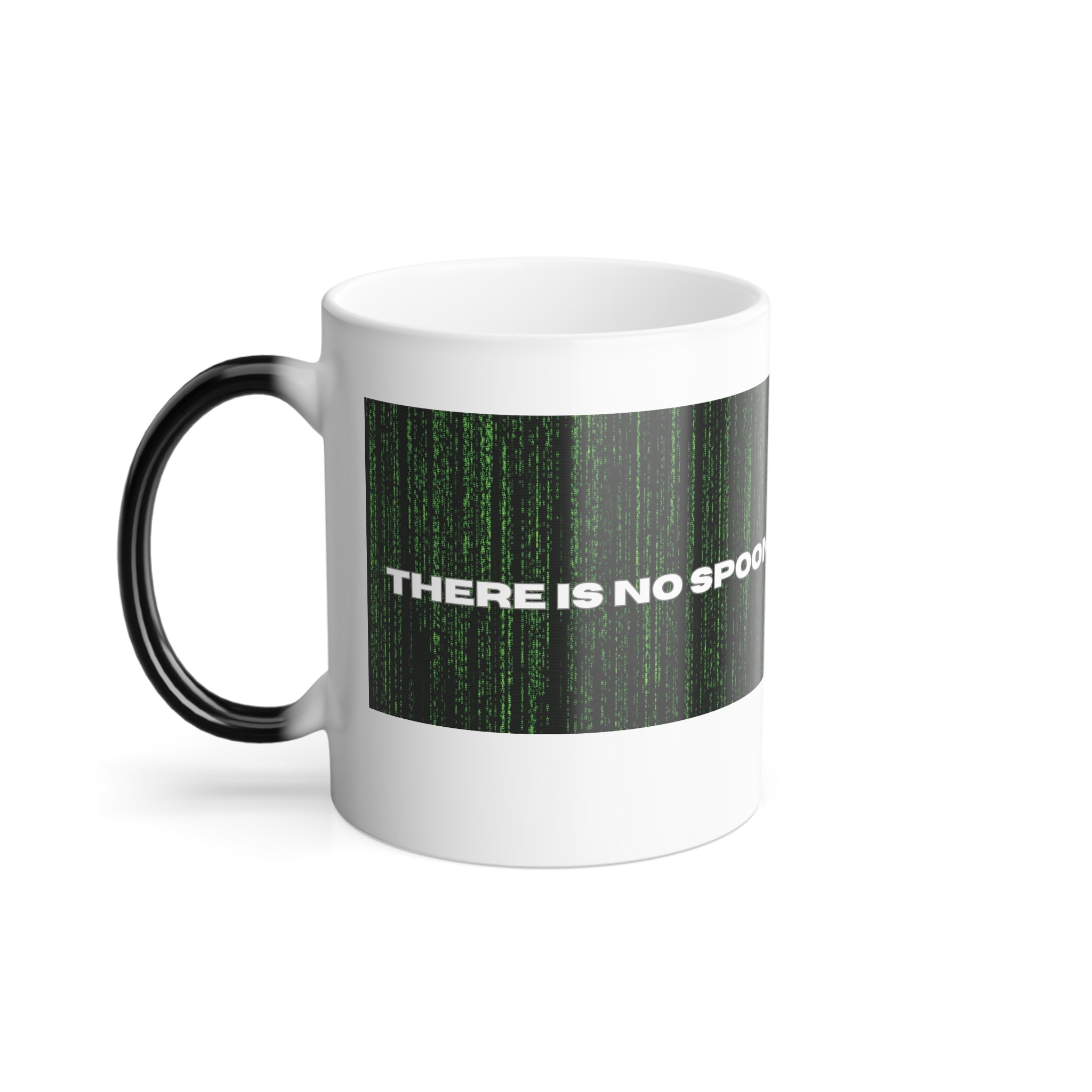 There Is No Spoon Matrix code mug, Color Morphing Mug