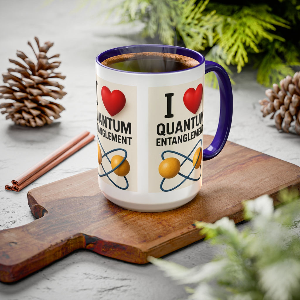 I Love Quantum Entanglement Mug – Science Nerd Coffee Mug