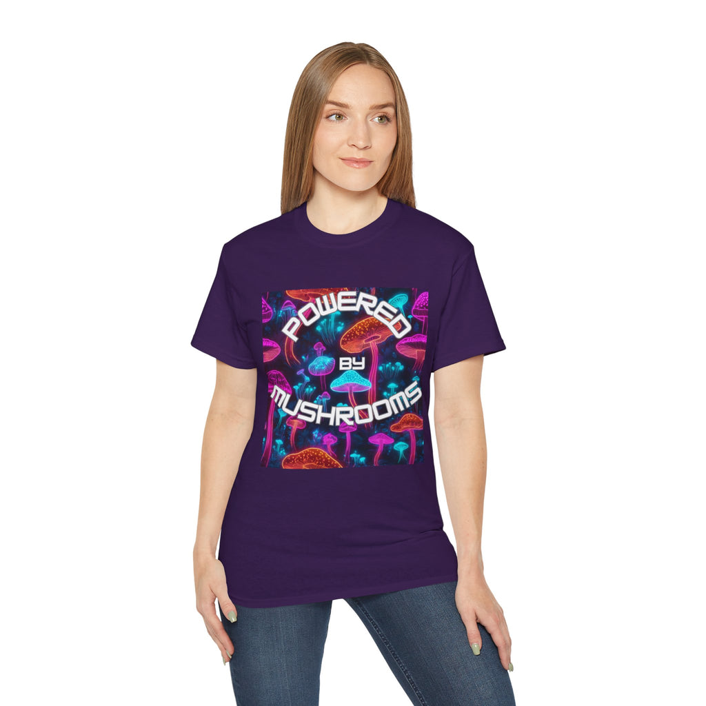 Powered by Mushrooms Funky Unisex Graphic Shirt