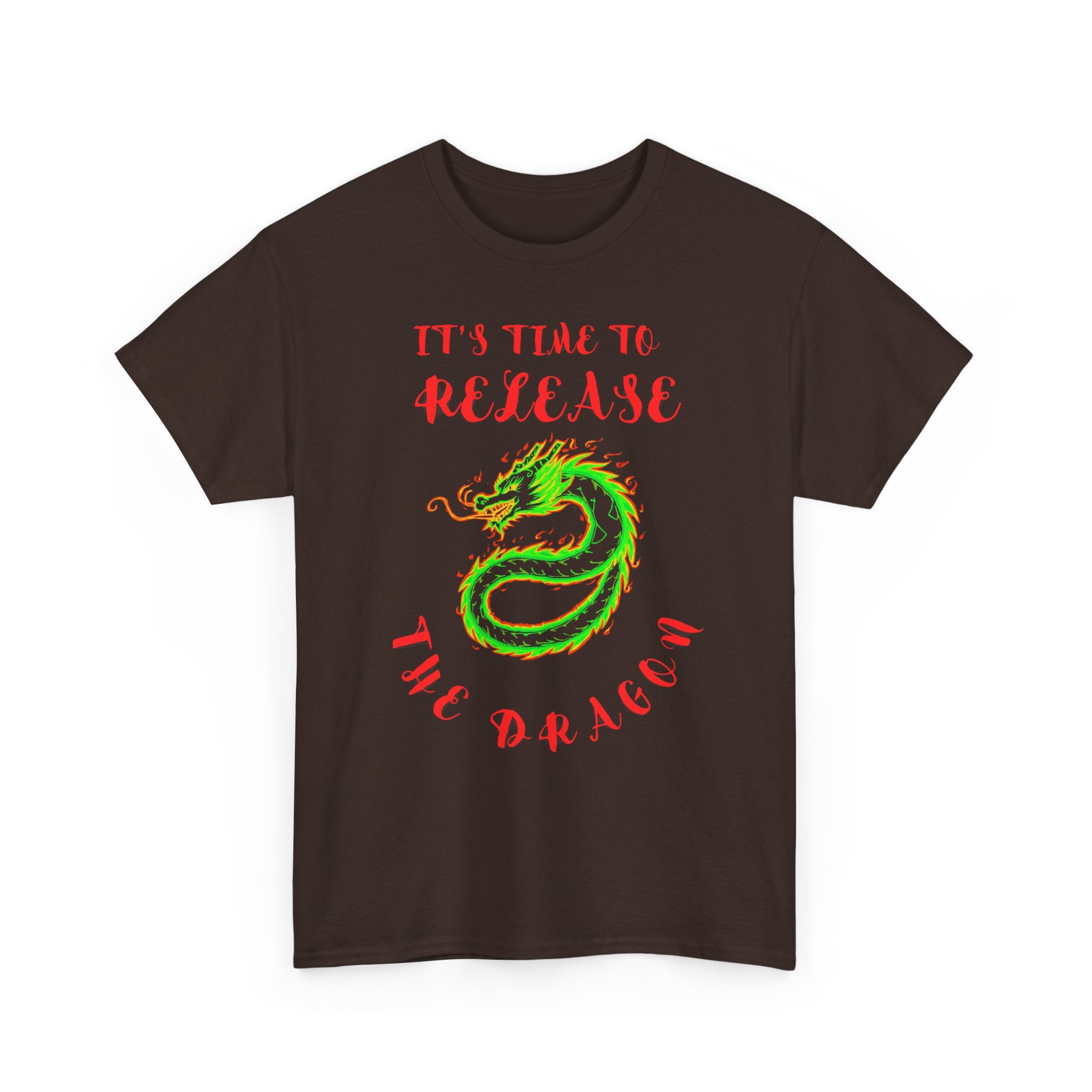 Release the Dragon T-Shirt | Green Dragon Illustration, Retro Script
