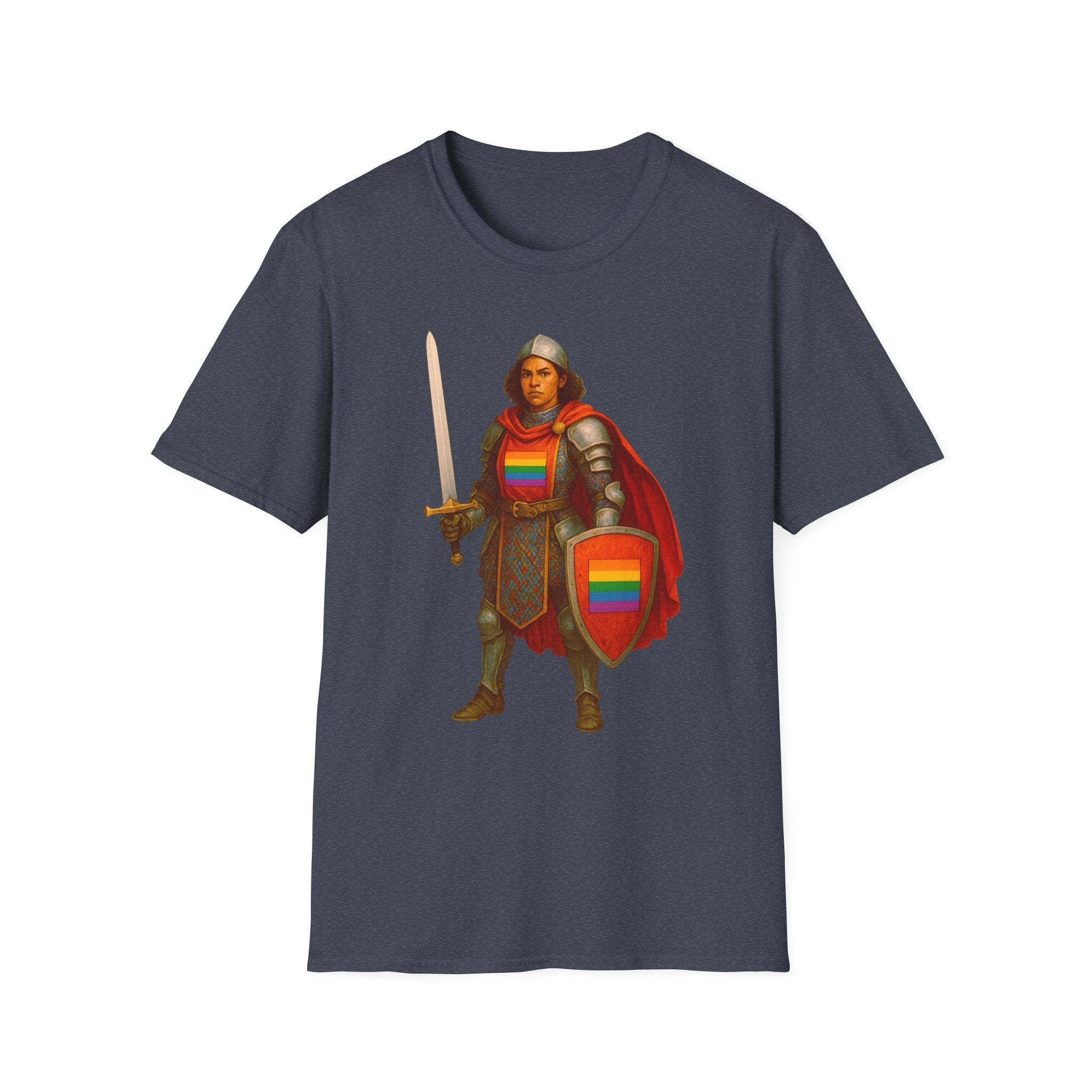 Rainbow Paladin T Shirt  Medieval Armor with Pride Shield