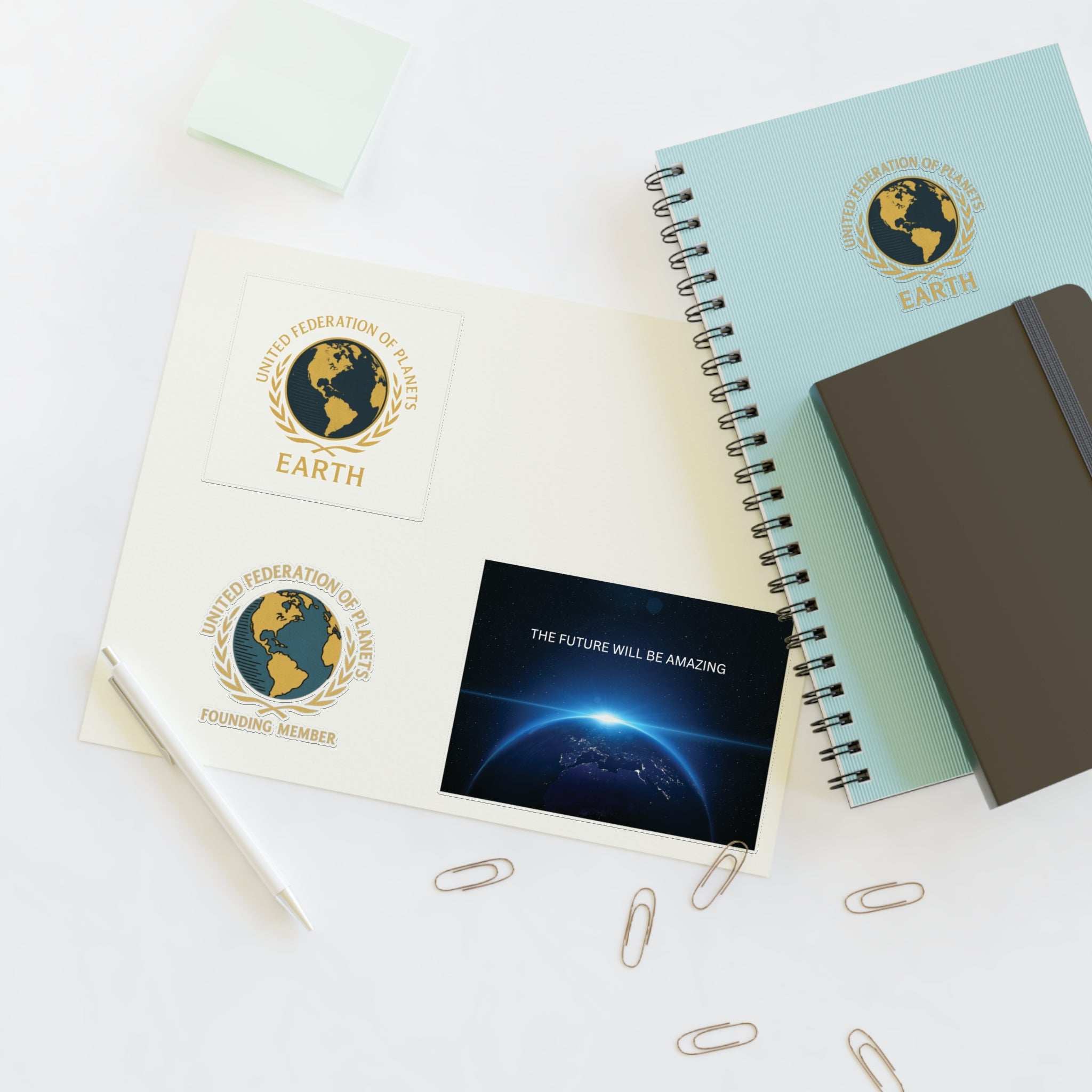 United Federation of Planets Sticker Sheets, Journal Accessories, Space Enthusiast Gifts, Fun Office Supplies, Star Trek