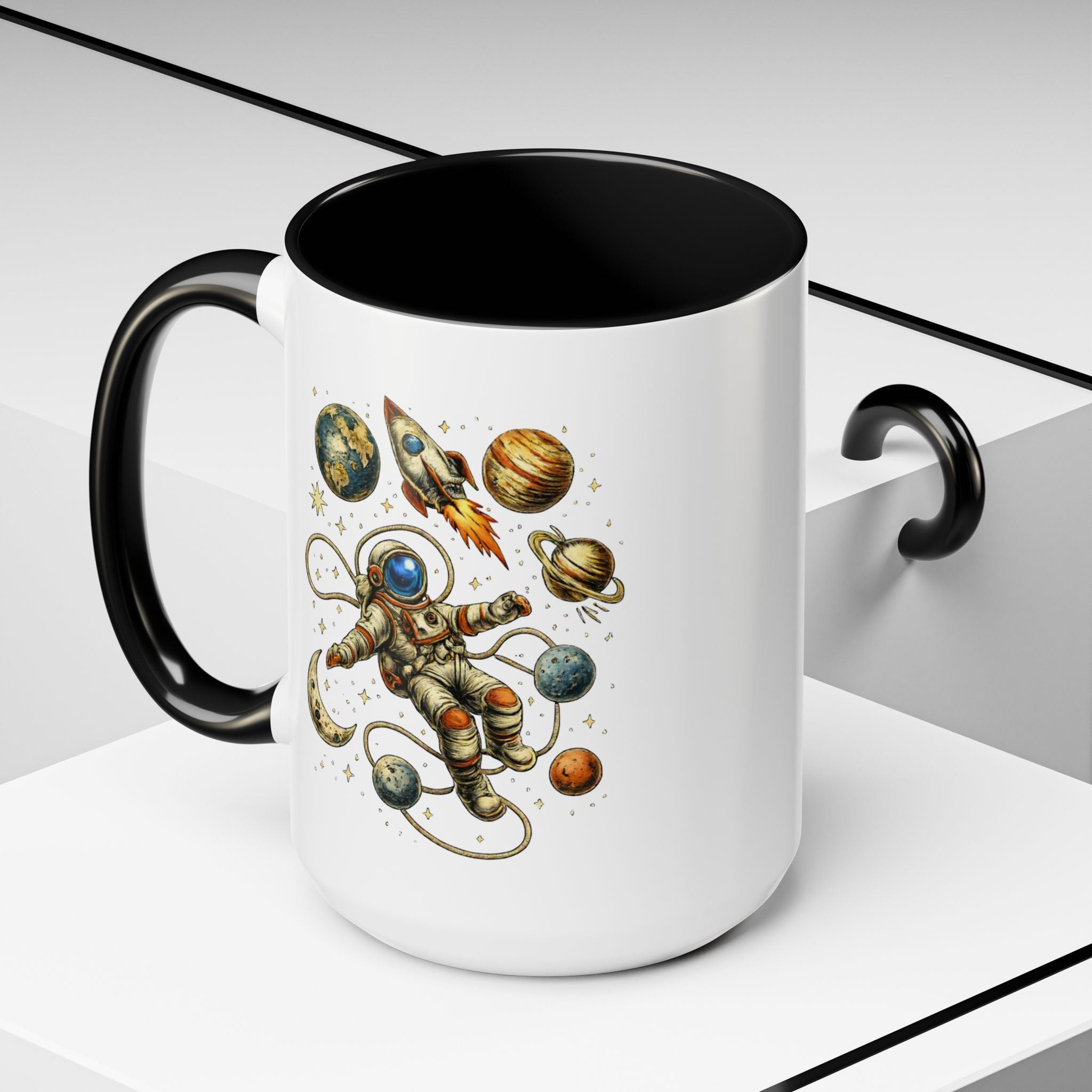 Astronaut in Space Coffee Mug | Rocket Planets Solar System