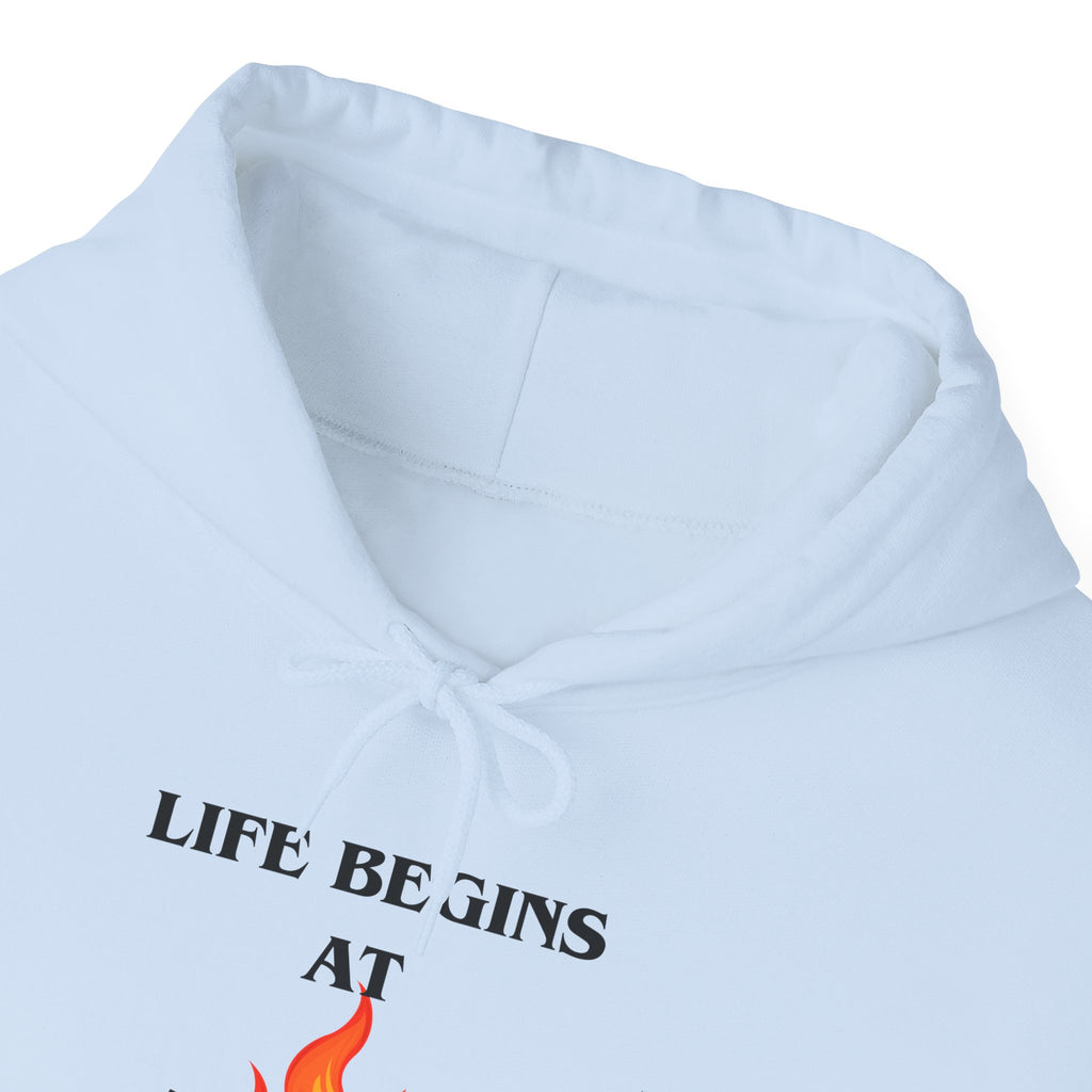 Life Begins at Fierce Hoodie | Flame Graphic Hoodie