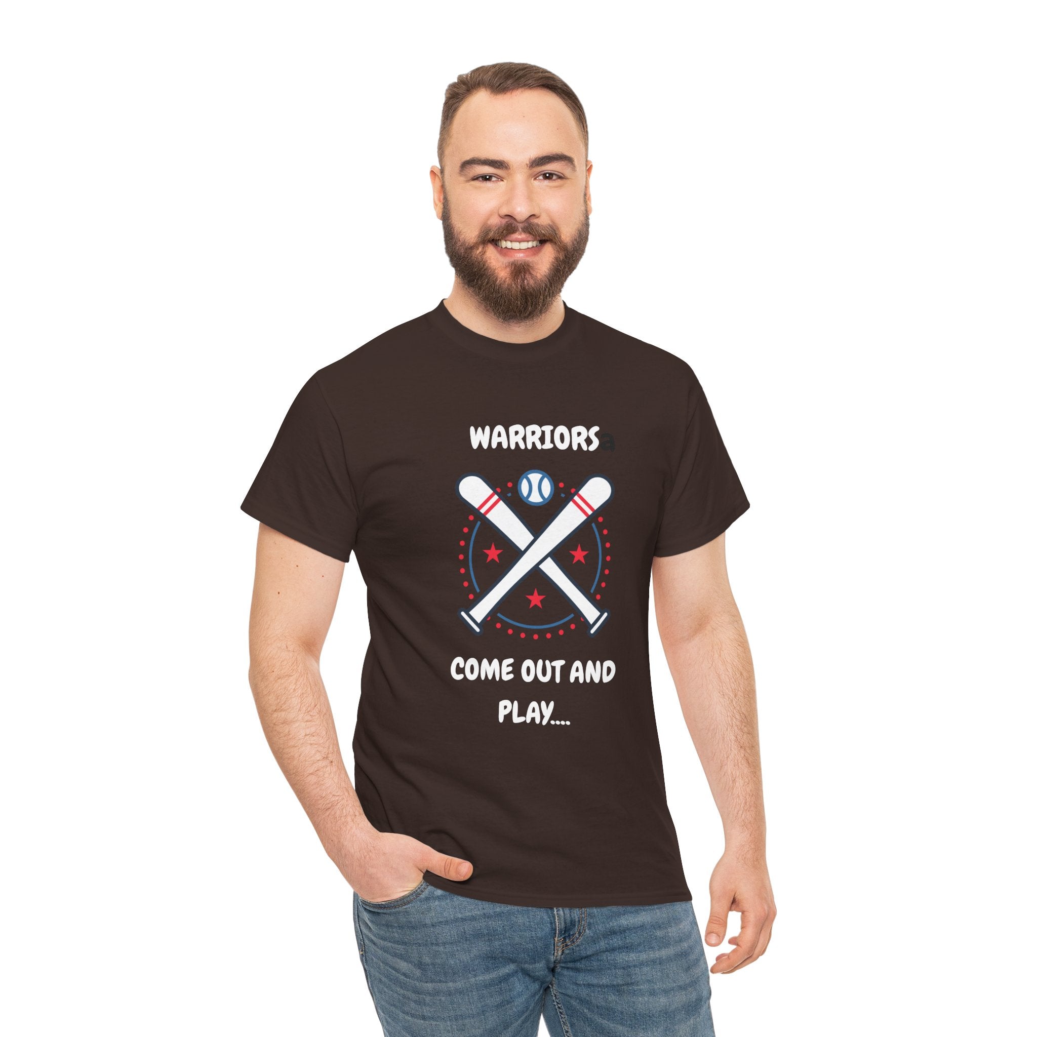 Warriors crossed baseball bats Come Out And Play T-Shirt | Baseball Team Tee