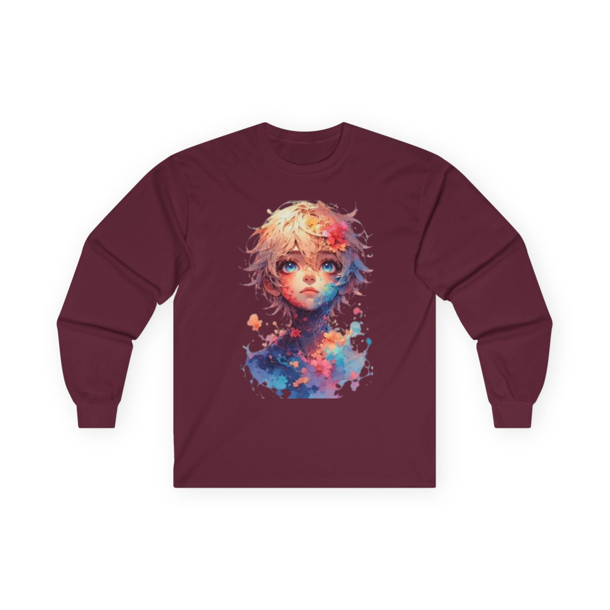 Colorful Fantasy Unisex Long Sleeve Tee with Artistic Design, Graphic Top, Casual Wear, Unique Gift, Fashion Statement