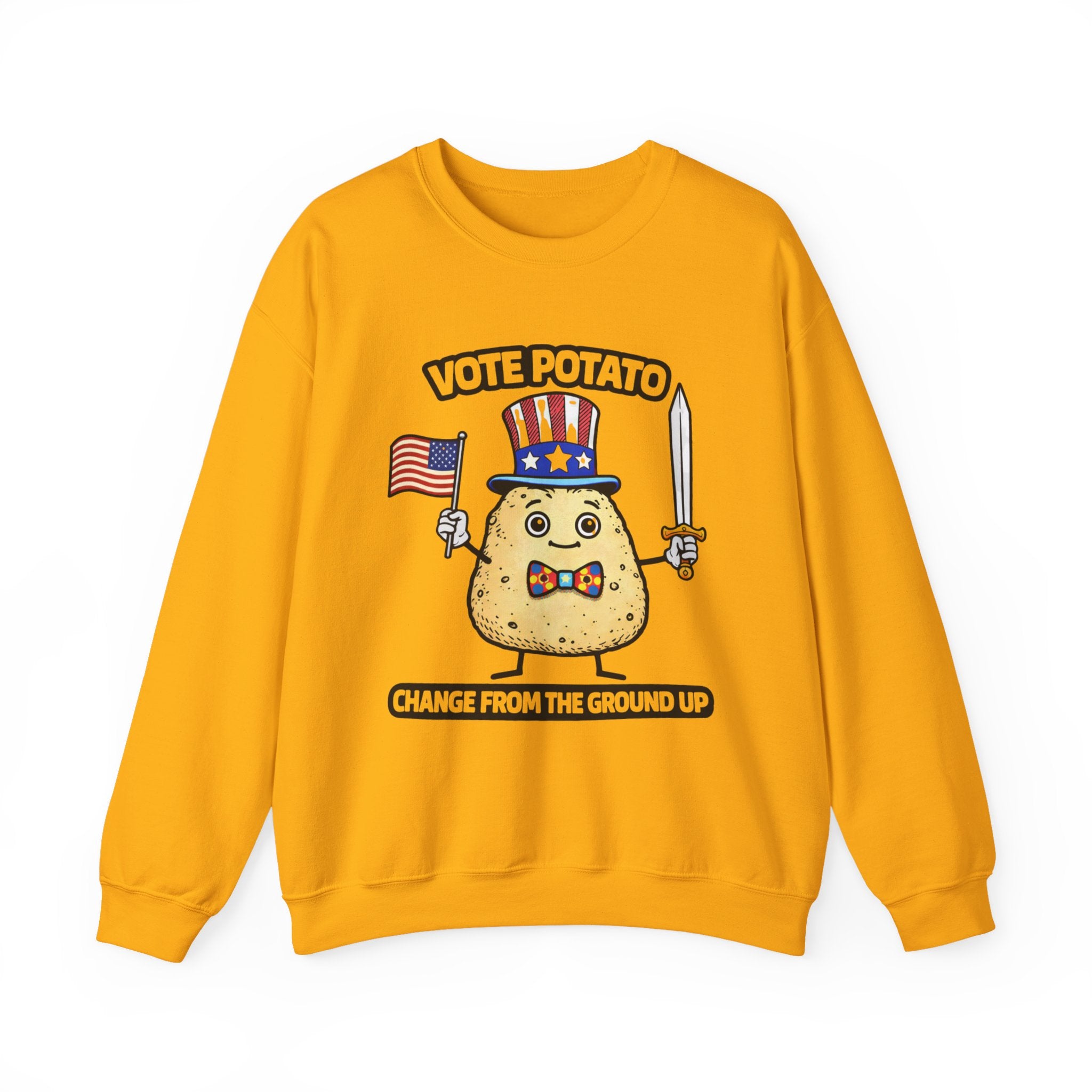 Vote Potato cartoon politician Crewneck Sweatshirt | Change From The Ground Up