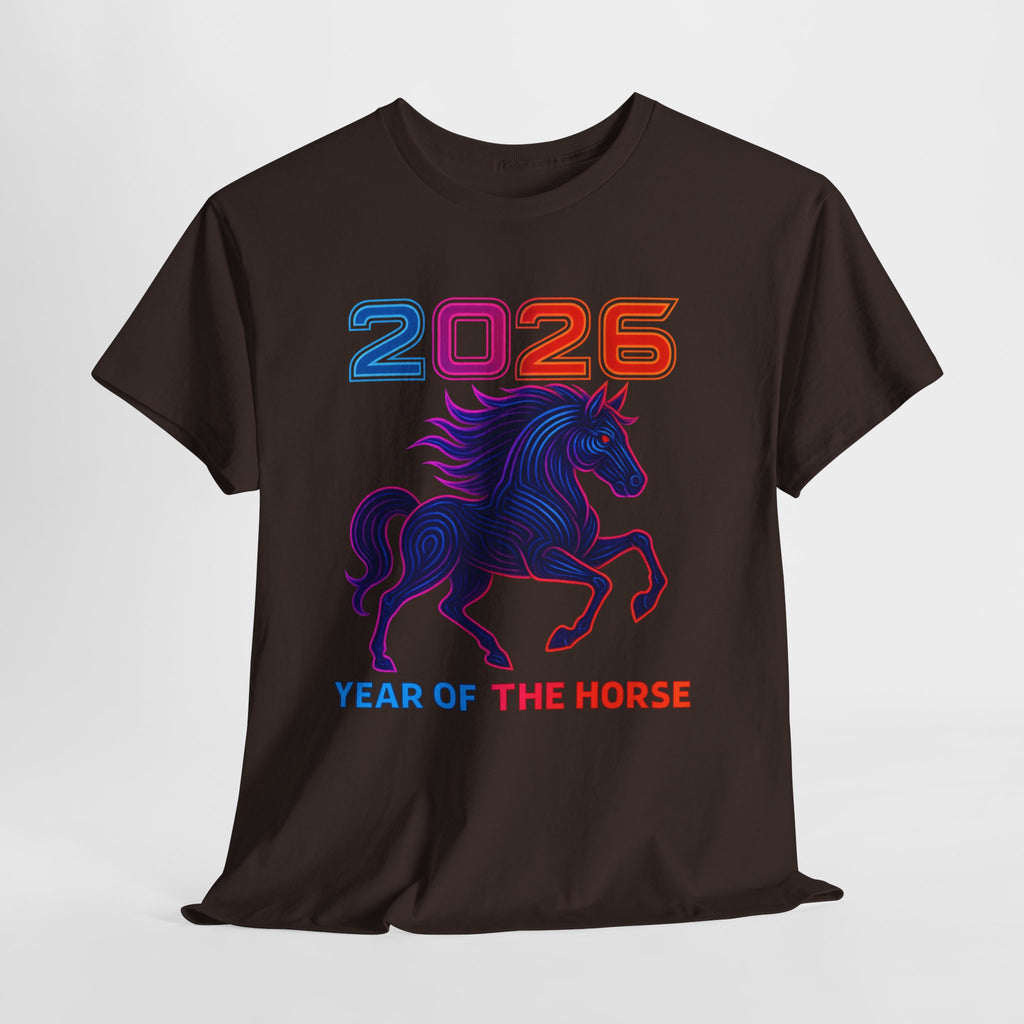 2026 Year of the Horse T-Shirt | Neon Stallion Graphic Tee