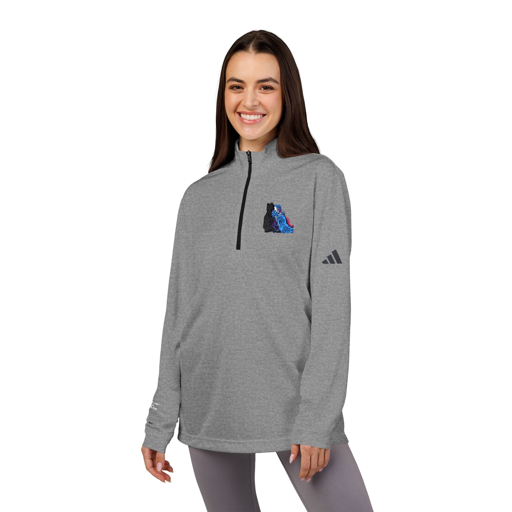 Adidas® Quarter-Zip Pullover with  UPF 50+ sun protection