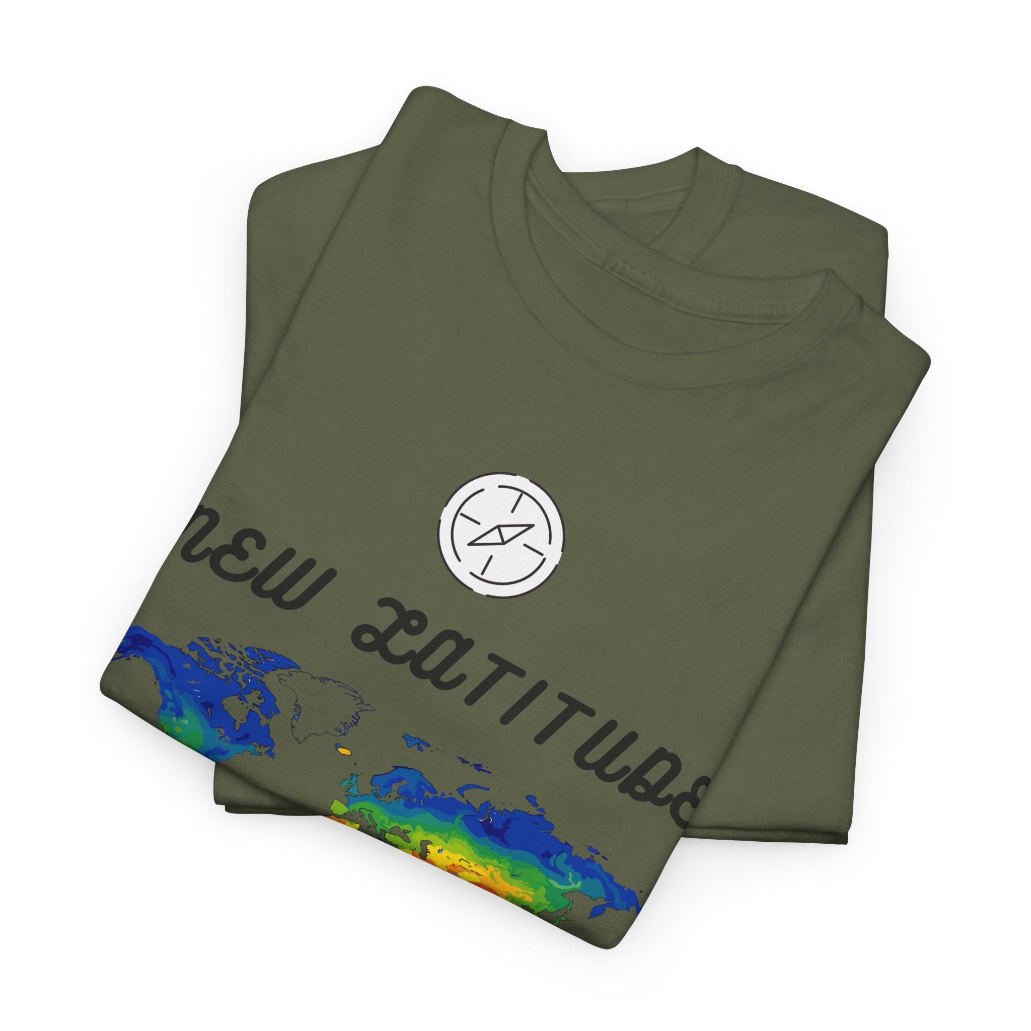 New Latitude New Attitude world map T-Shirt | rainbow map graphic