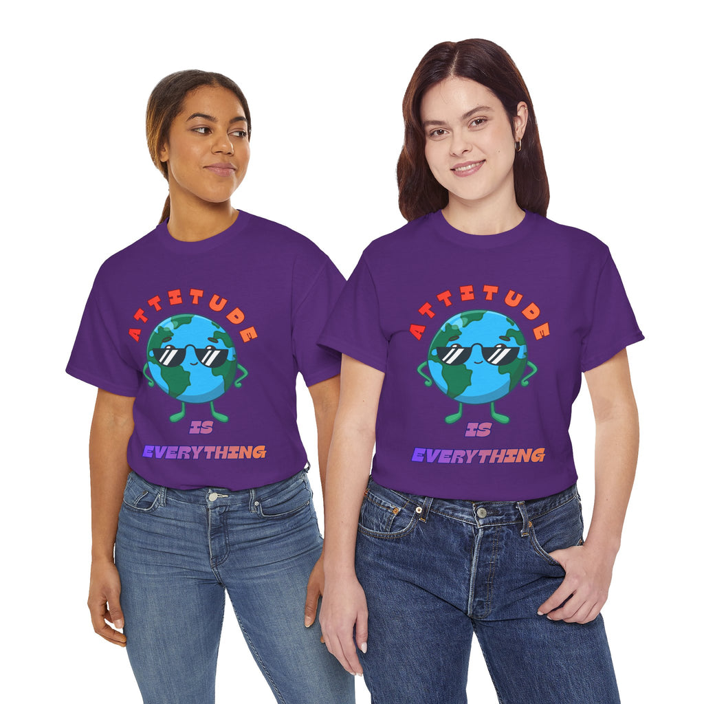 Attitude Is Everything Earth Character T-Shirt | Cute Planet Graphic Tee