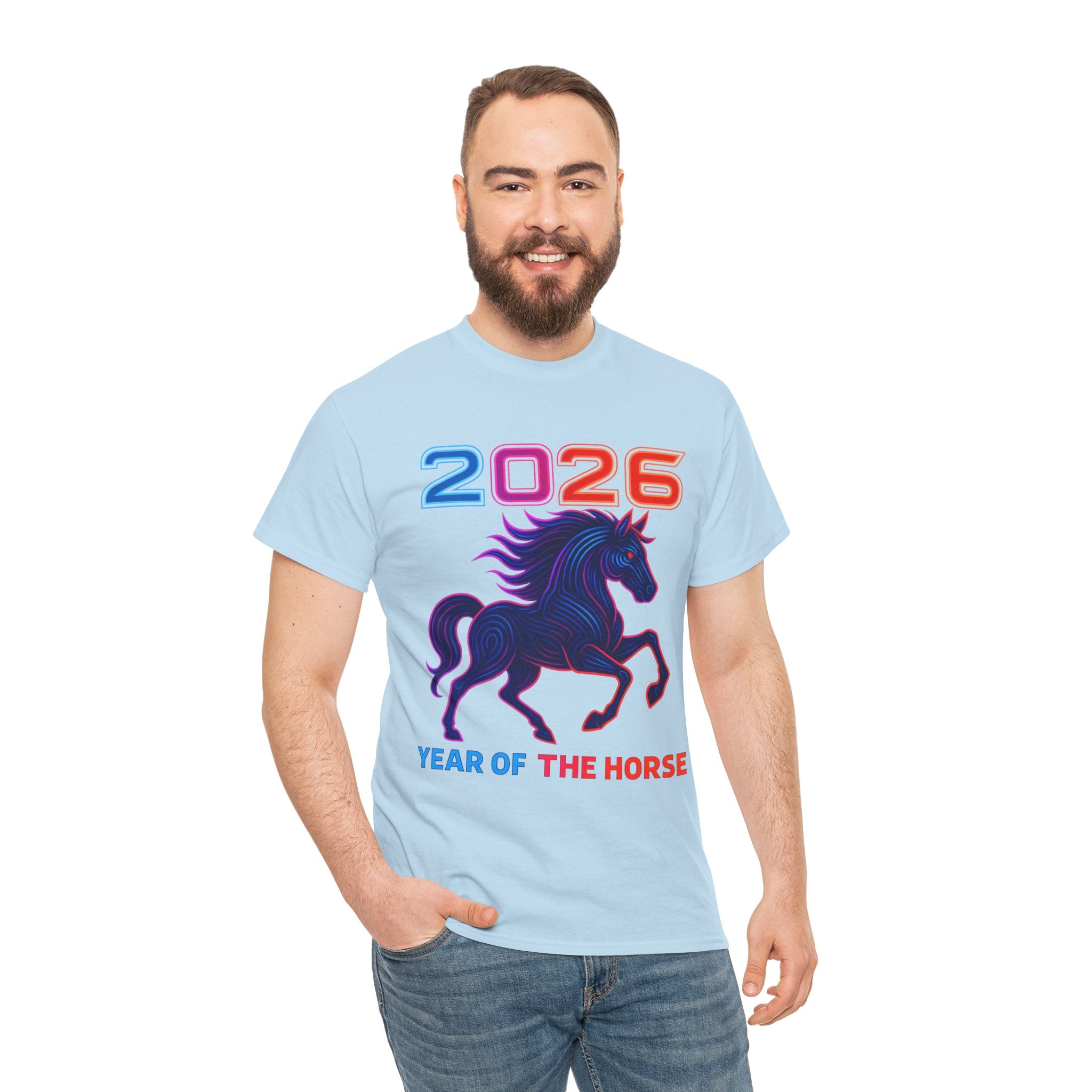 2026 Year of the Horse T-Shirt | Neon Stallion Graphic Tee