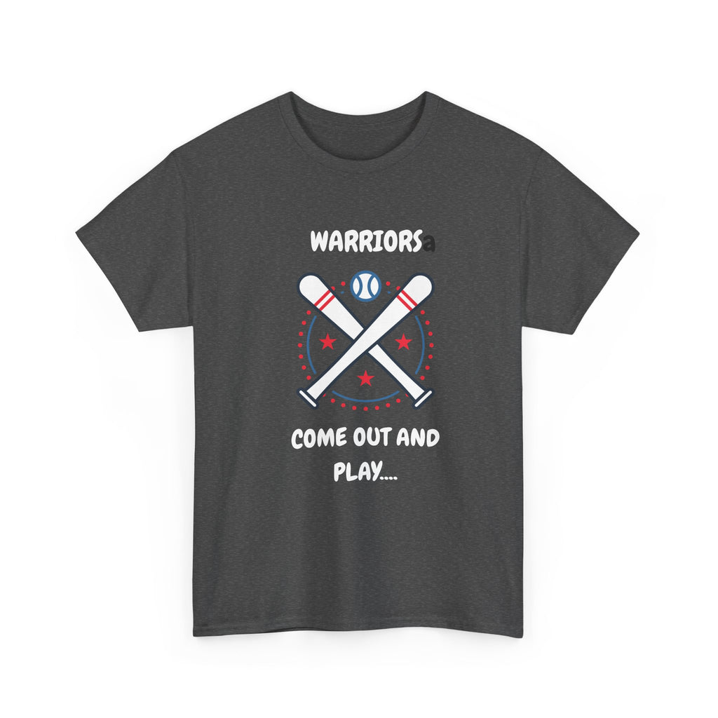 Warriors crossed baseball bats Come Out And Play T-Shirt | Baseball Team Tee