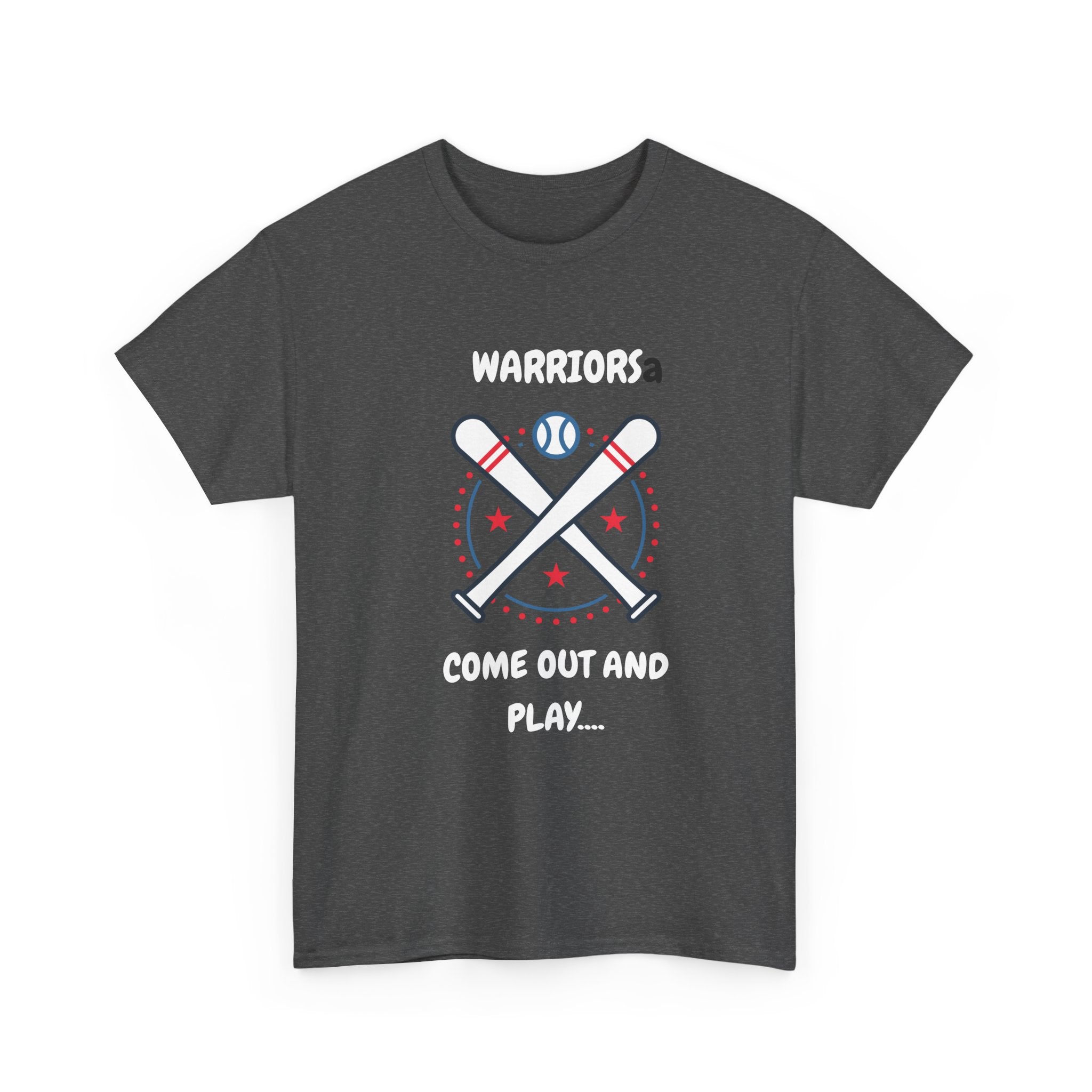 Warriors crossed baseball bats Come Out And Play T-Shirt | Baseball Team Tee