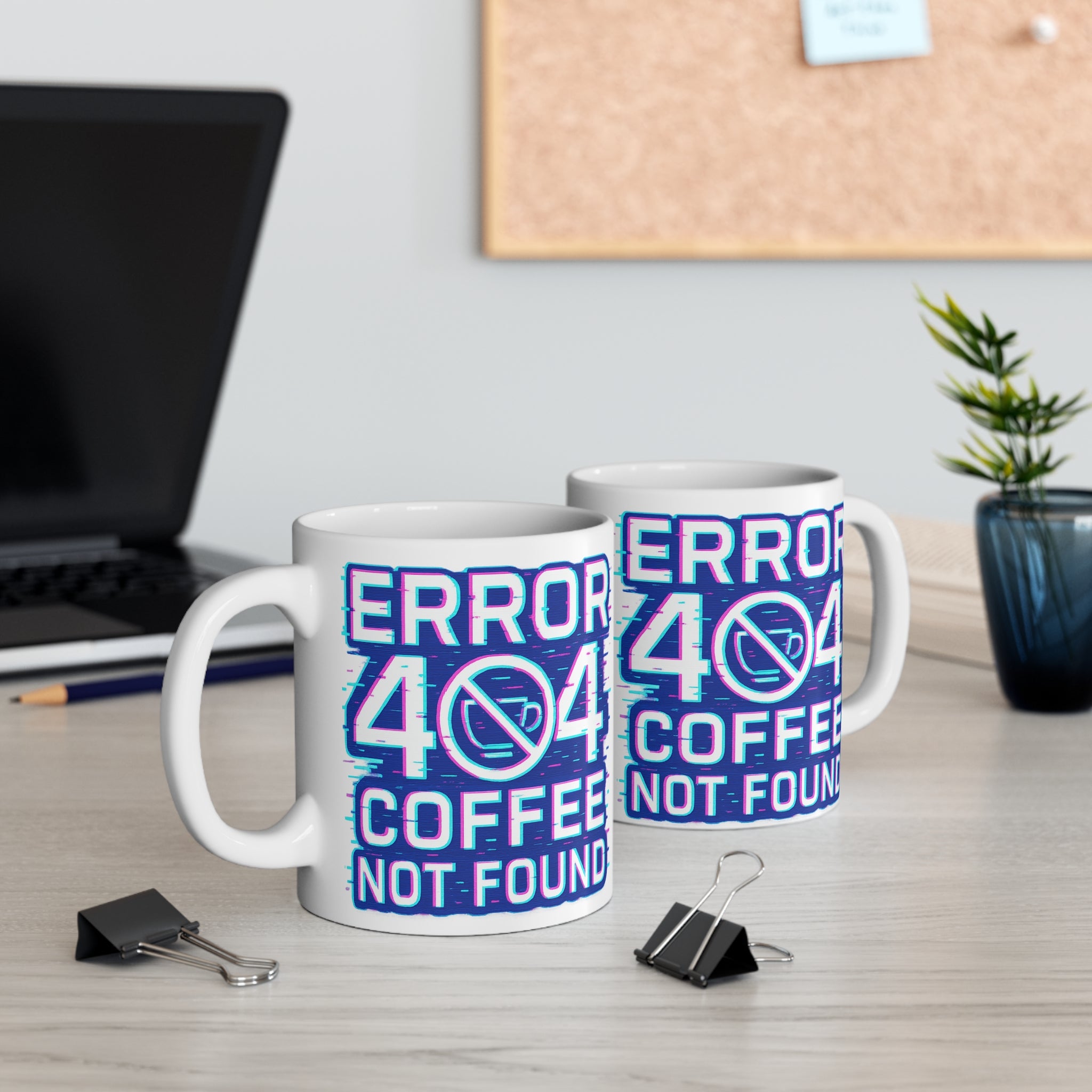 Error 404 Coffee Not Found Mug | Glitch Tech Coffee Humor