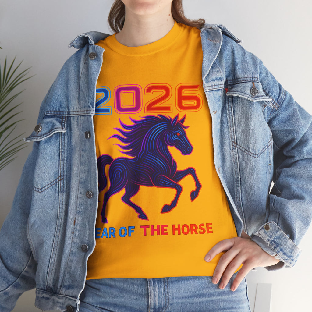 2026 Year of the Horse T-Shirt | Neon Stallion Graphic Tee
