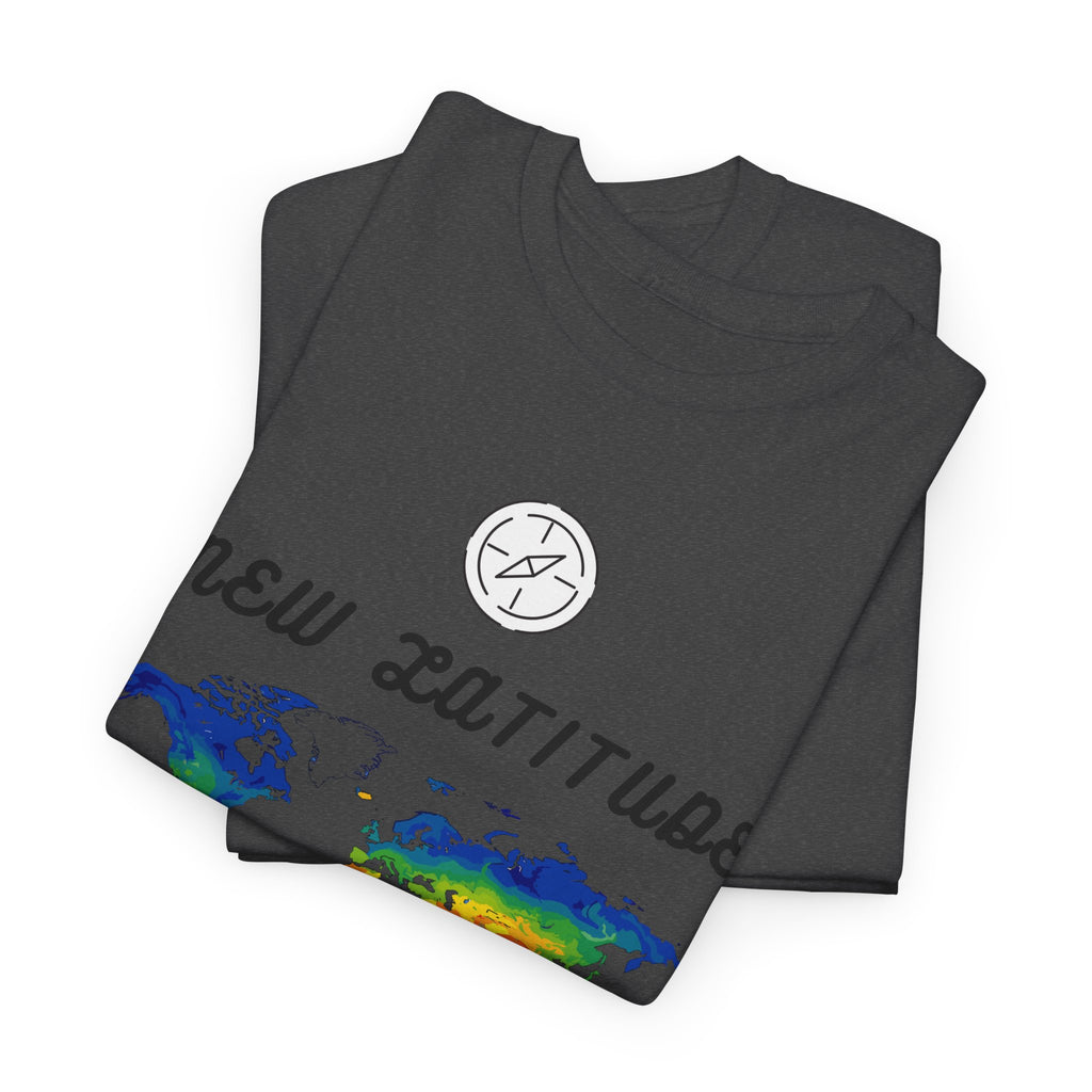 New Latitude New Attitude world map T-Shirt | rainbow map graphic