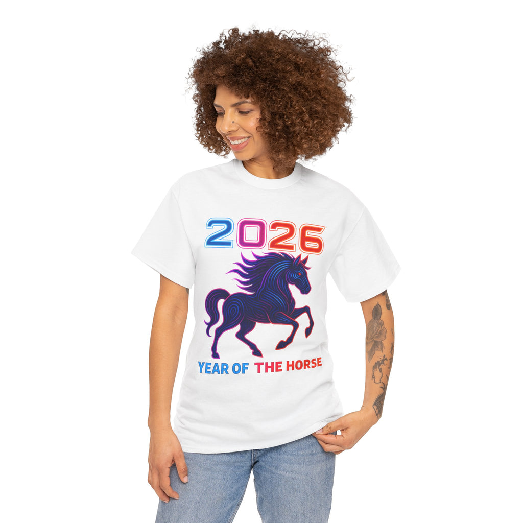 2026 Year of the Horse T-Shirt | Neon Stallion Graphic Tee