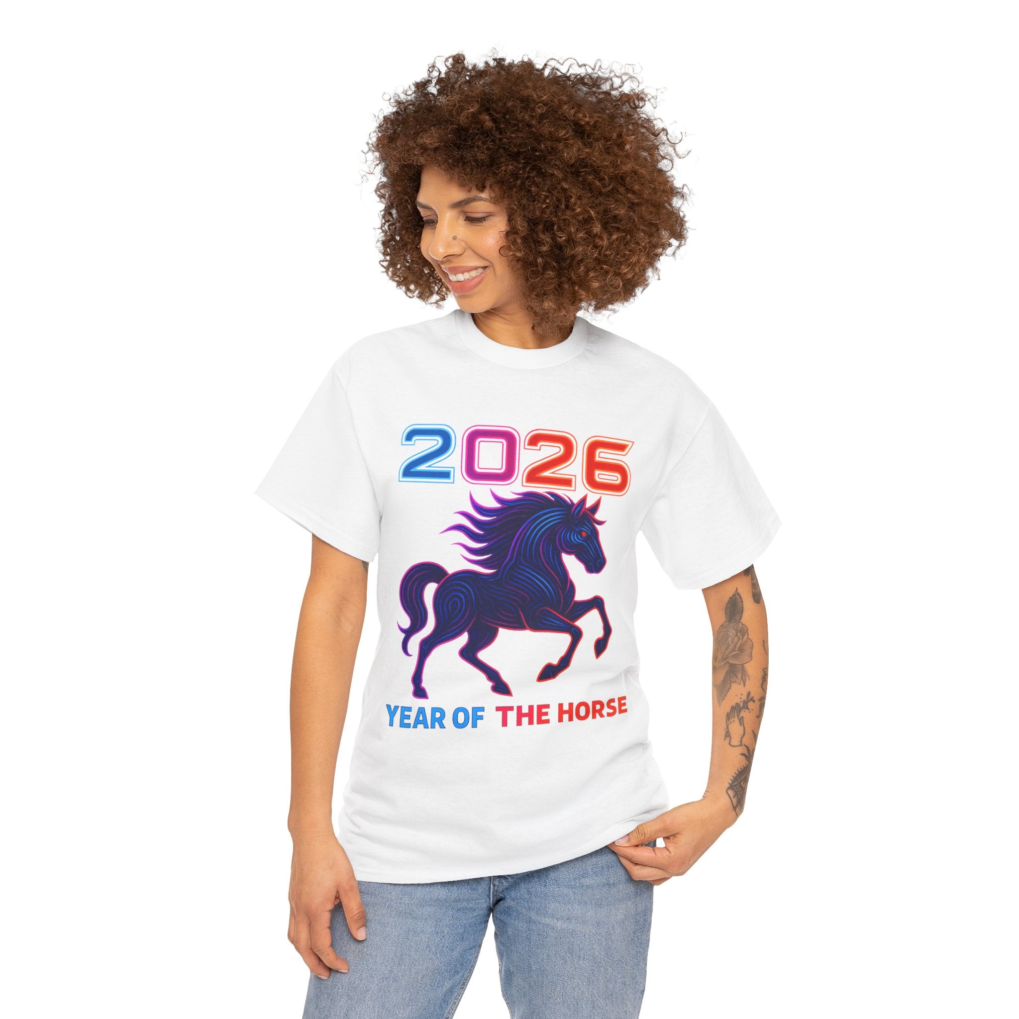 2026 Year of the Horse T-Shirt | Neon Stallion Graphic Tee