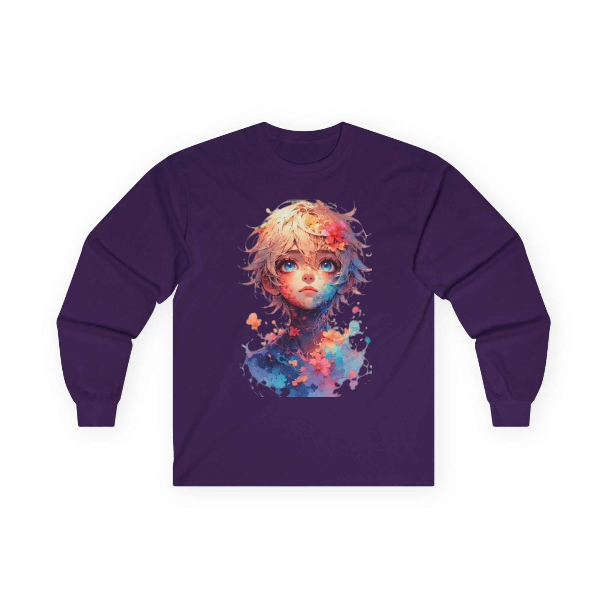 Colorful Fantasy Unisex Long Sleeve Tee with Artistic Design, Graphic Top, Casual Wear, Unique Gift, Fashion Statement