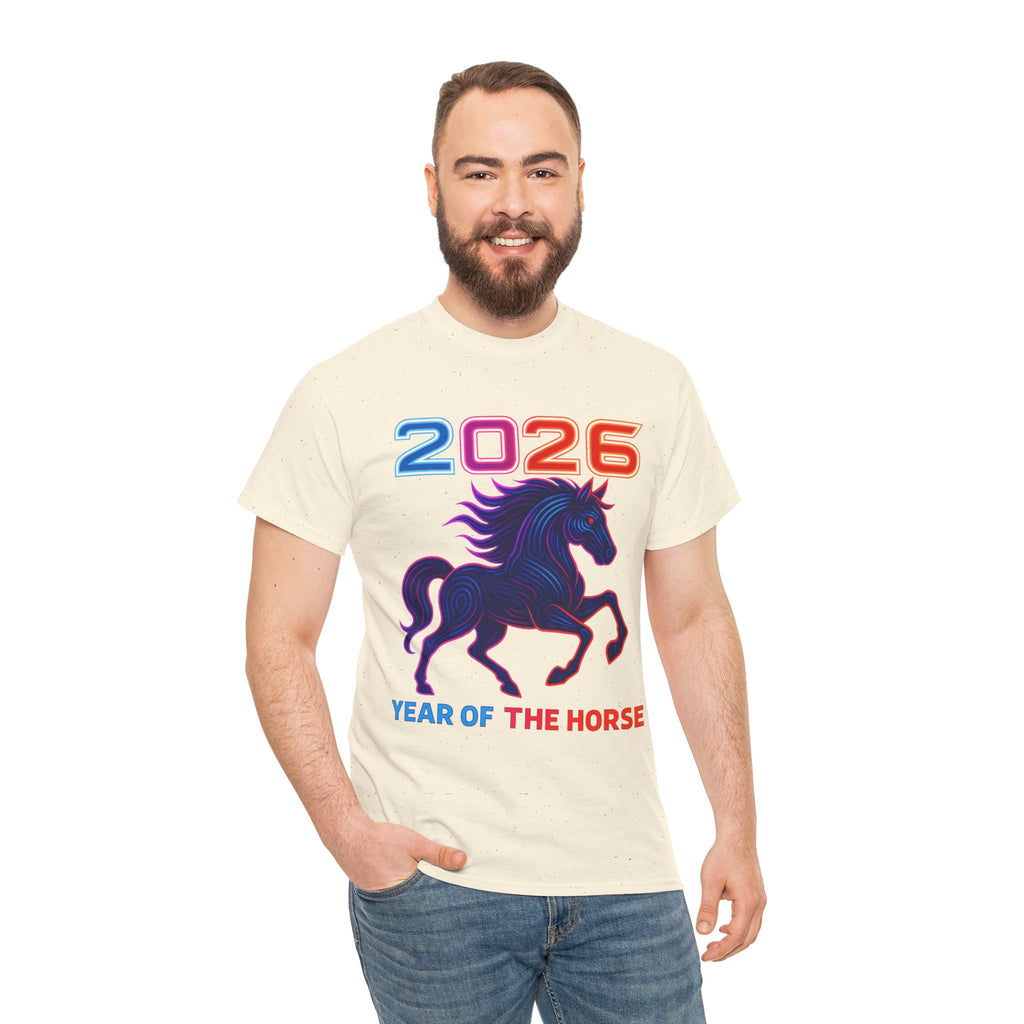 2026 Year of the Horse T-Shirt | Neon Stallion Graphic Tee