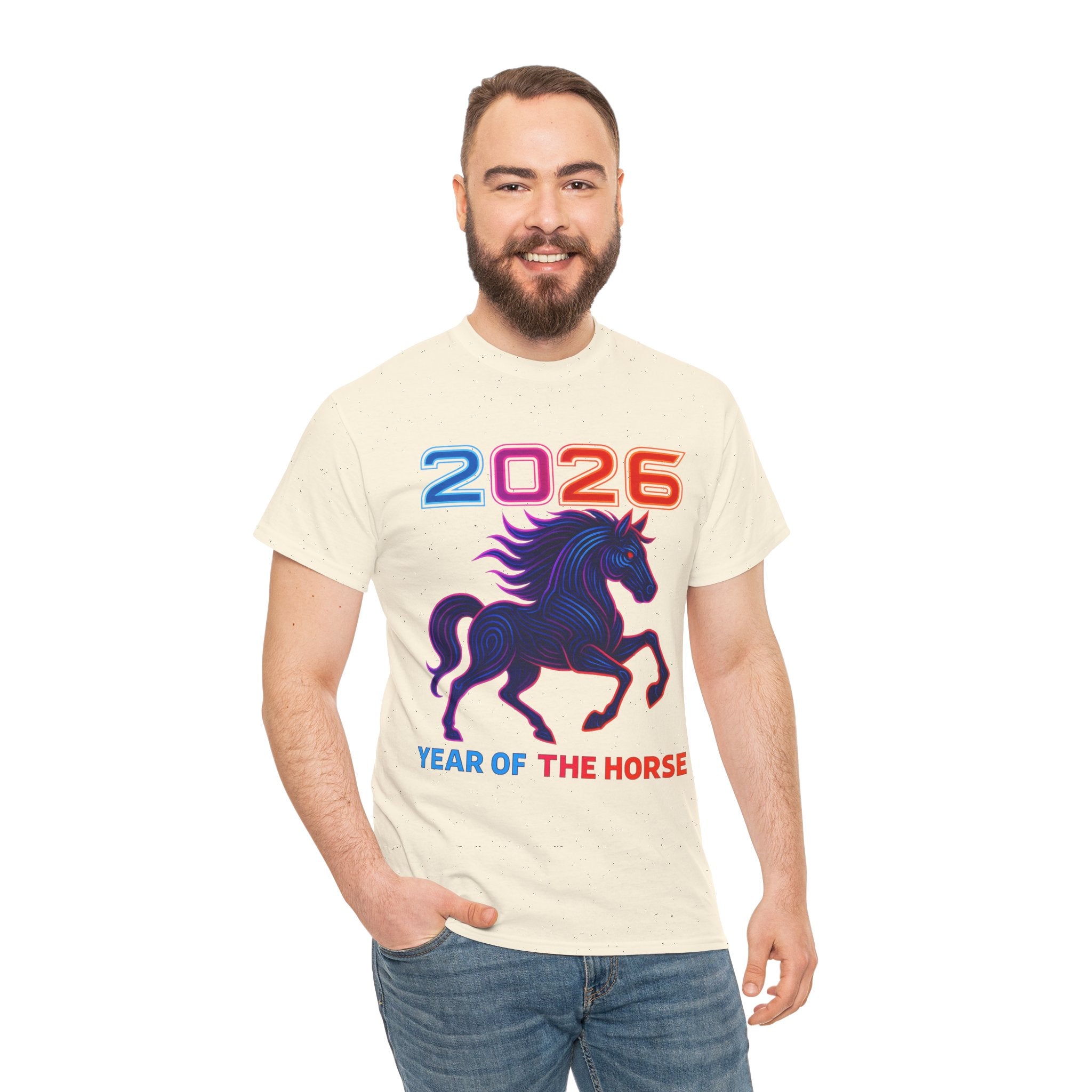 2026 Year of the Horse T-Shirt | Neon Stallion Graphic Tee