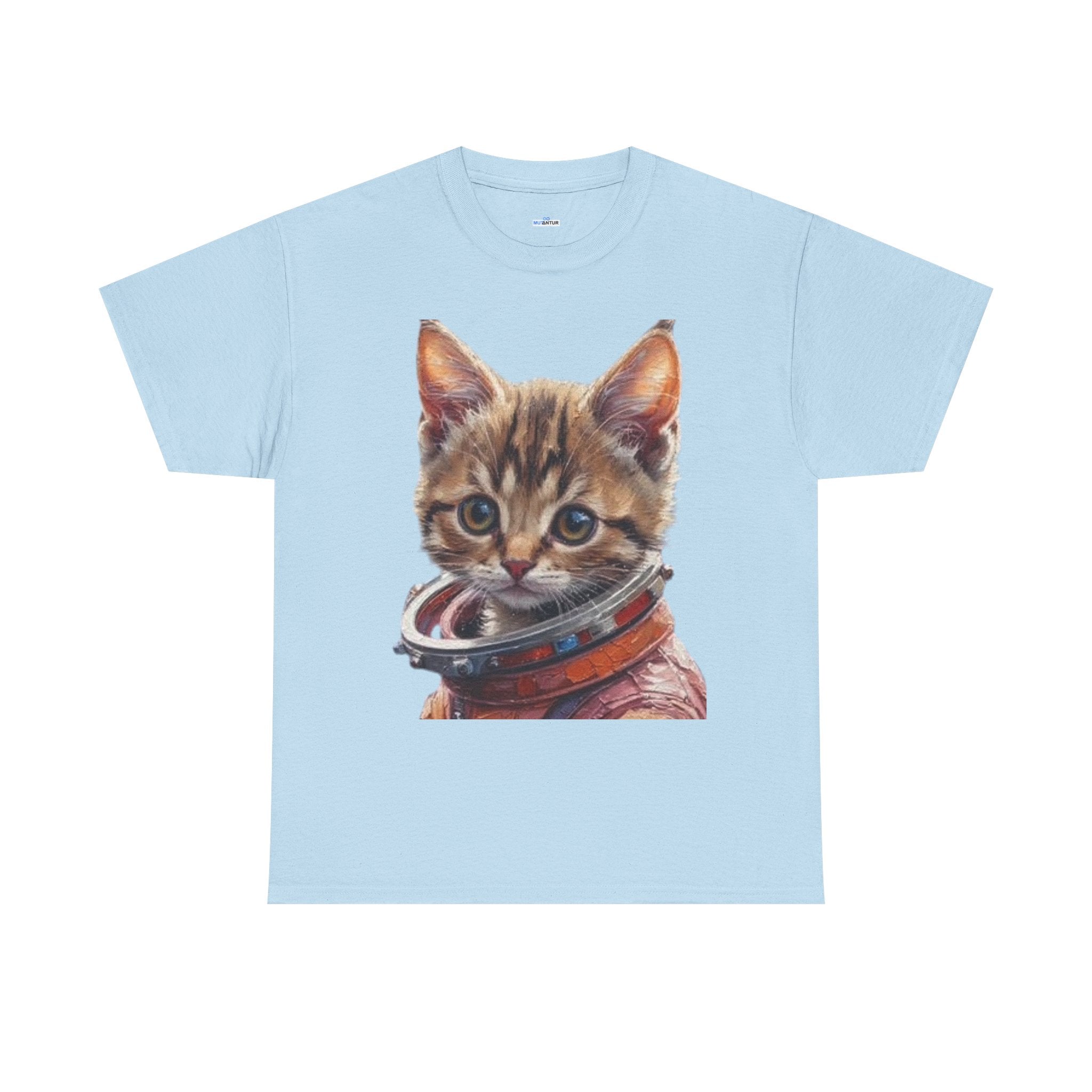 Astronaut Kitty Unisex Heavy Cotton Tee, Cute Cat Shirt, Animal lover gift, Space themed apparel, Funny cat t-shirt, Unique cat design