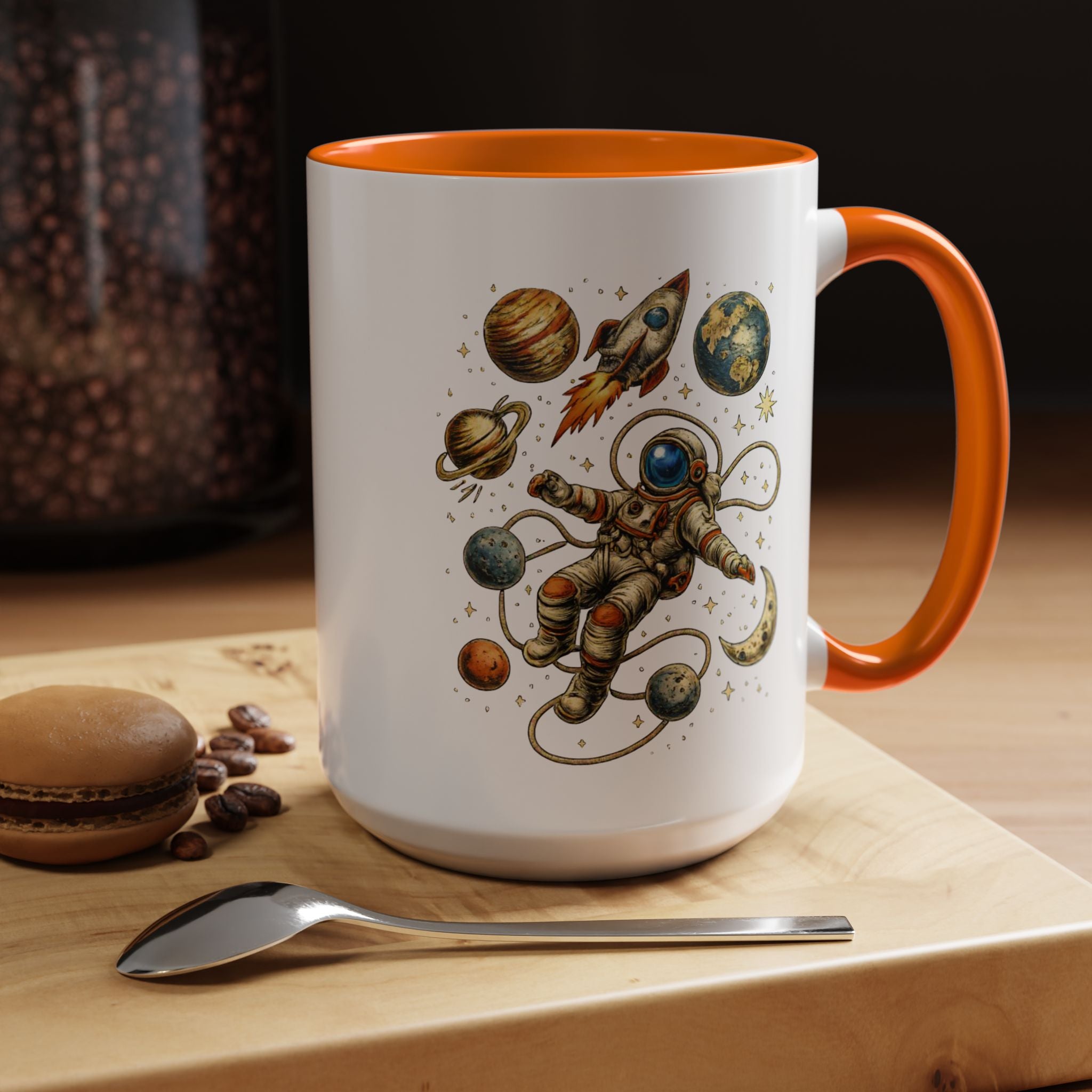 Astronaut in Space Coffee Mug | Rocket Planets Solar System