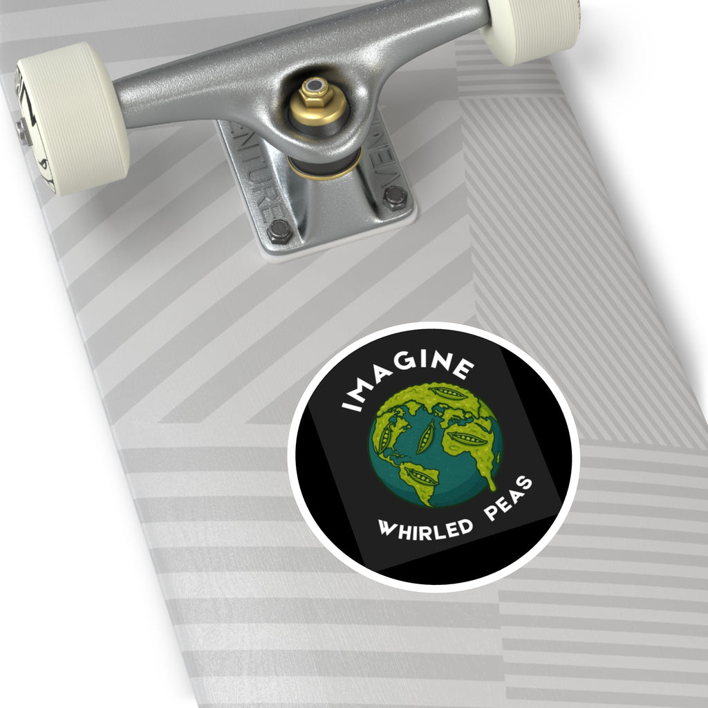 Imagine Whirled Peas Stickers, Eco-Friendly Indoor/Outdoor Decals, Unique Laptop Art, Fun Gift Idea, Playful Home Decor