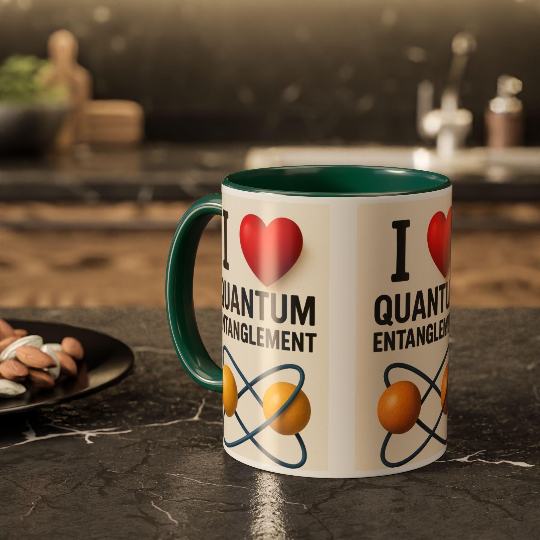 I Love Quantum Entanglement Mug – Science Nerd Coffee Mug